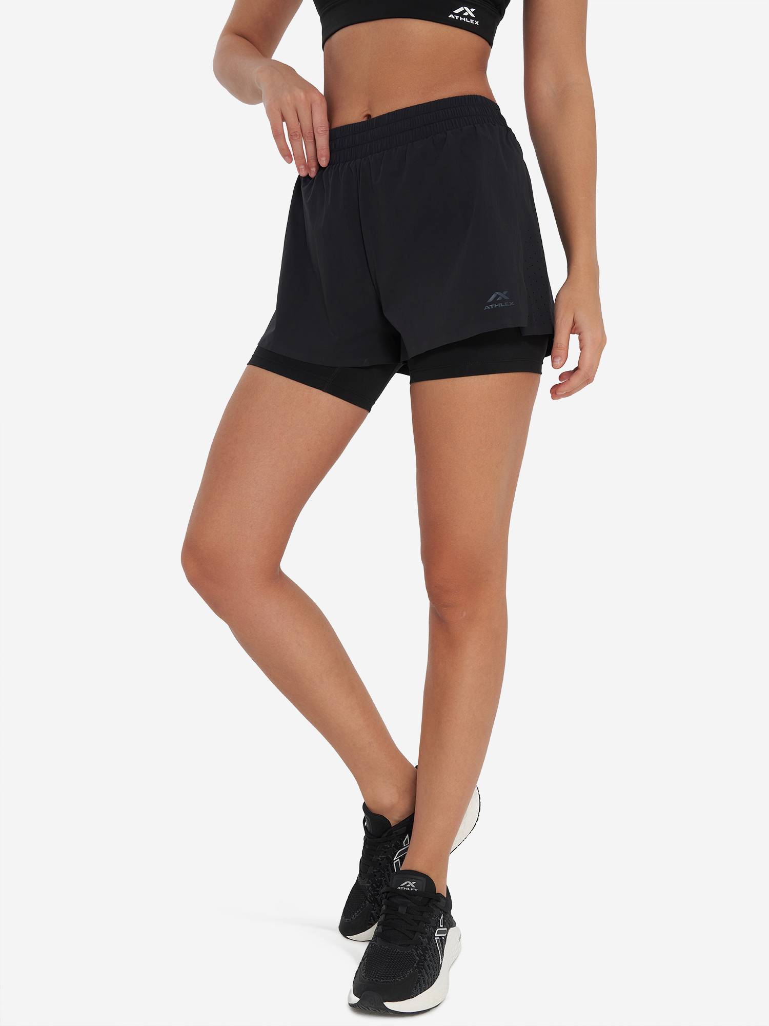 Шорты компрессионные женские Athlex Pulse+, черный, арт. 35491