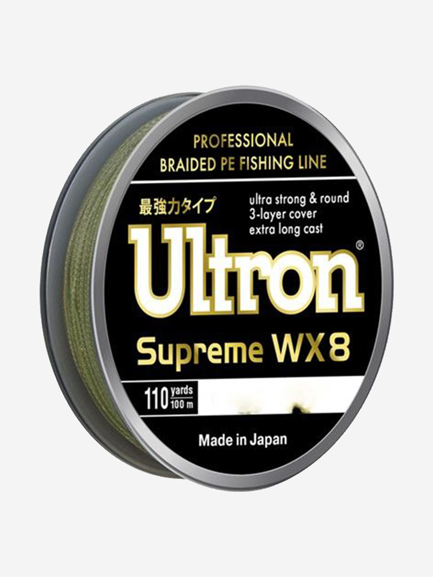 

Плетеный шнур для рыбалки ULTRON WX 8 Supreme 0,12 мм, 10,0 кг, 100 м, хаки, Зеленый