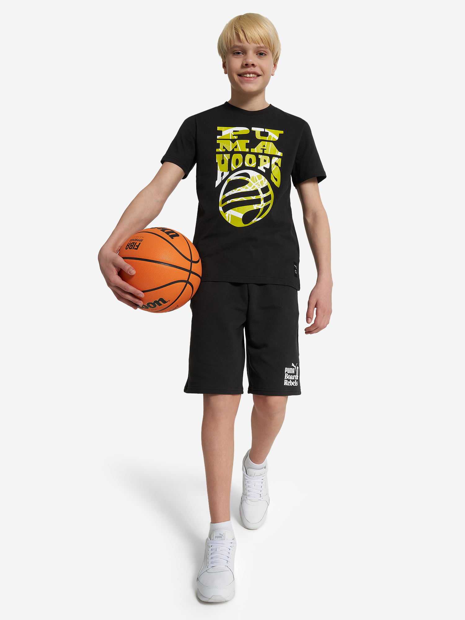 Футболка для мальчиков PUMA Basketball Blueprint, Черный 4