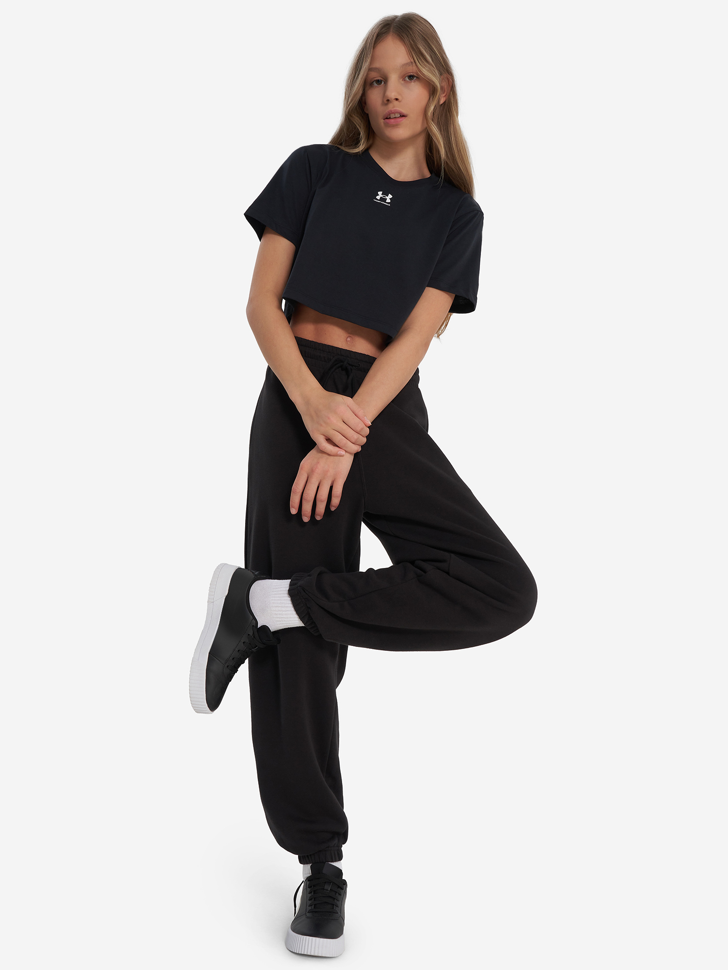 фото Футболка для девочек under armour rival, черный