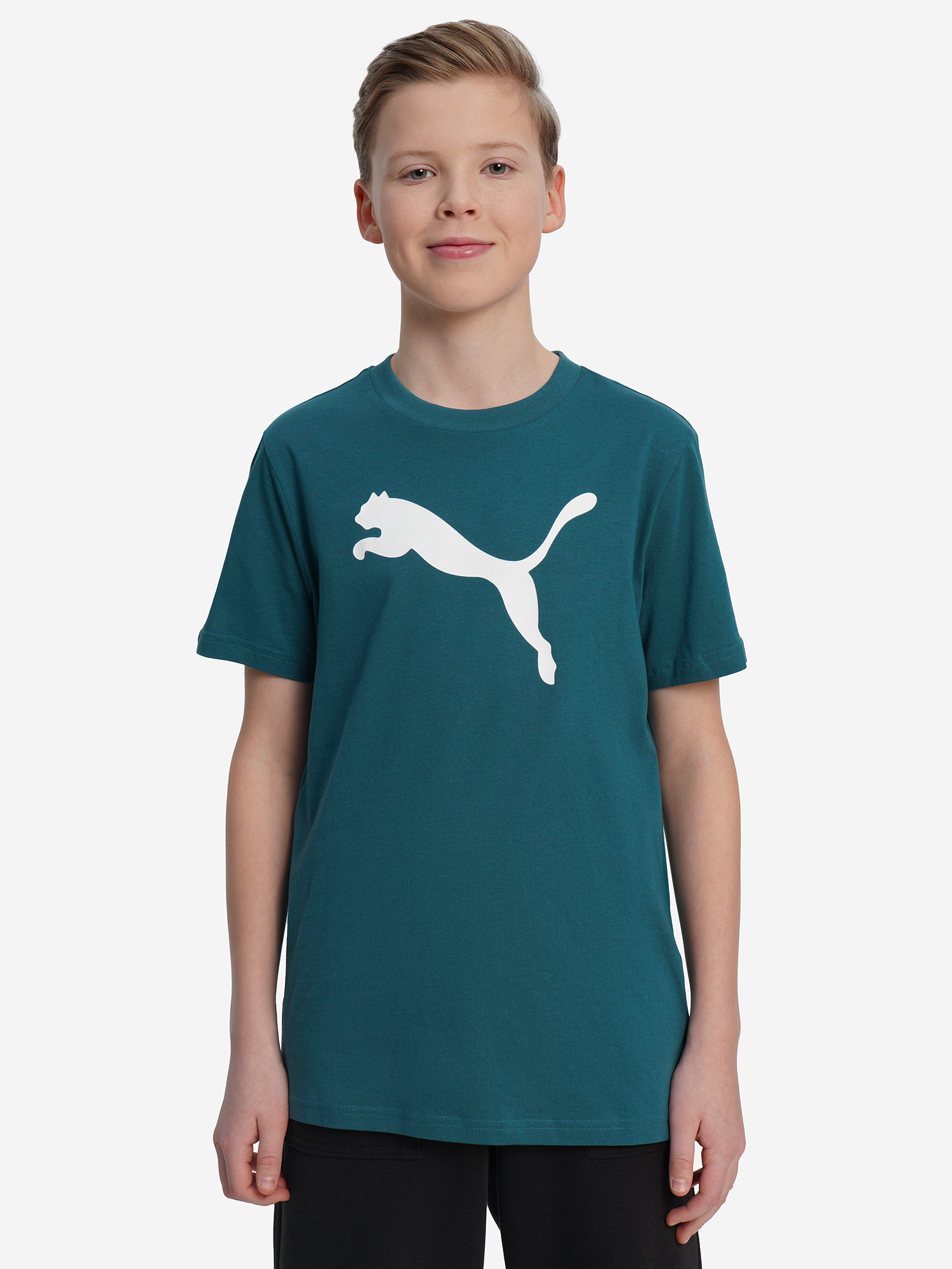 Футболка для мальчиков PUMA Ess Cat Logo, Зеленый 2
