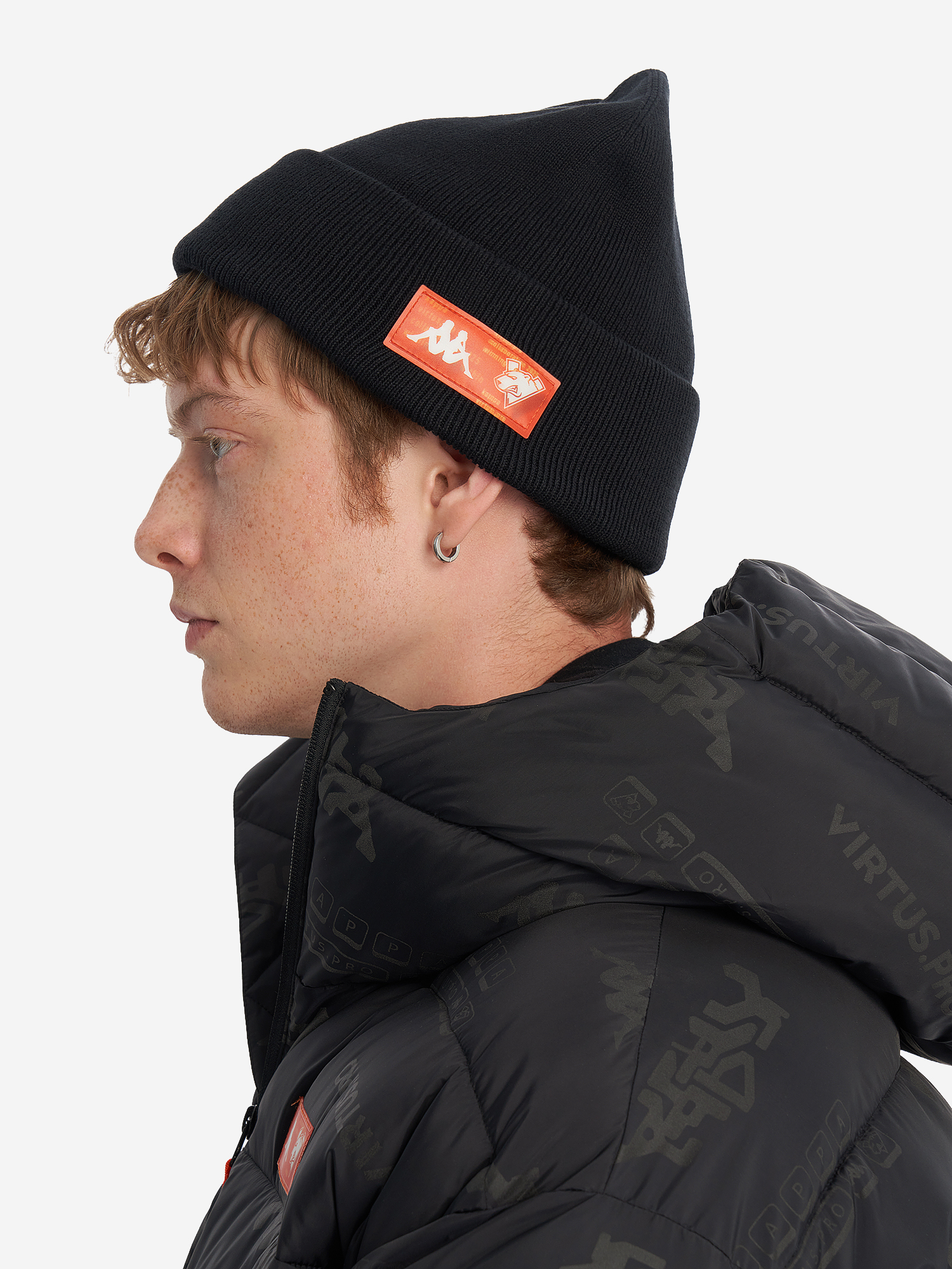 фото Шапка kappa x virtus.pro, черный