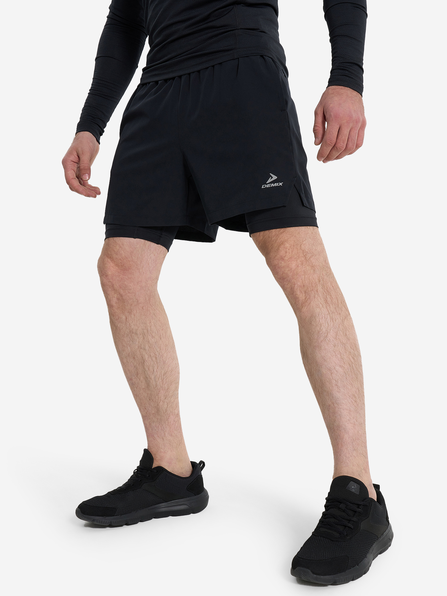 Изображение товара Мужские спортивные шорты Demix для фитнеса и тренинга Черные Изображение товара Мужские спортивные шорты Demix для фитнеса и тренинга Черные