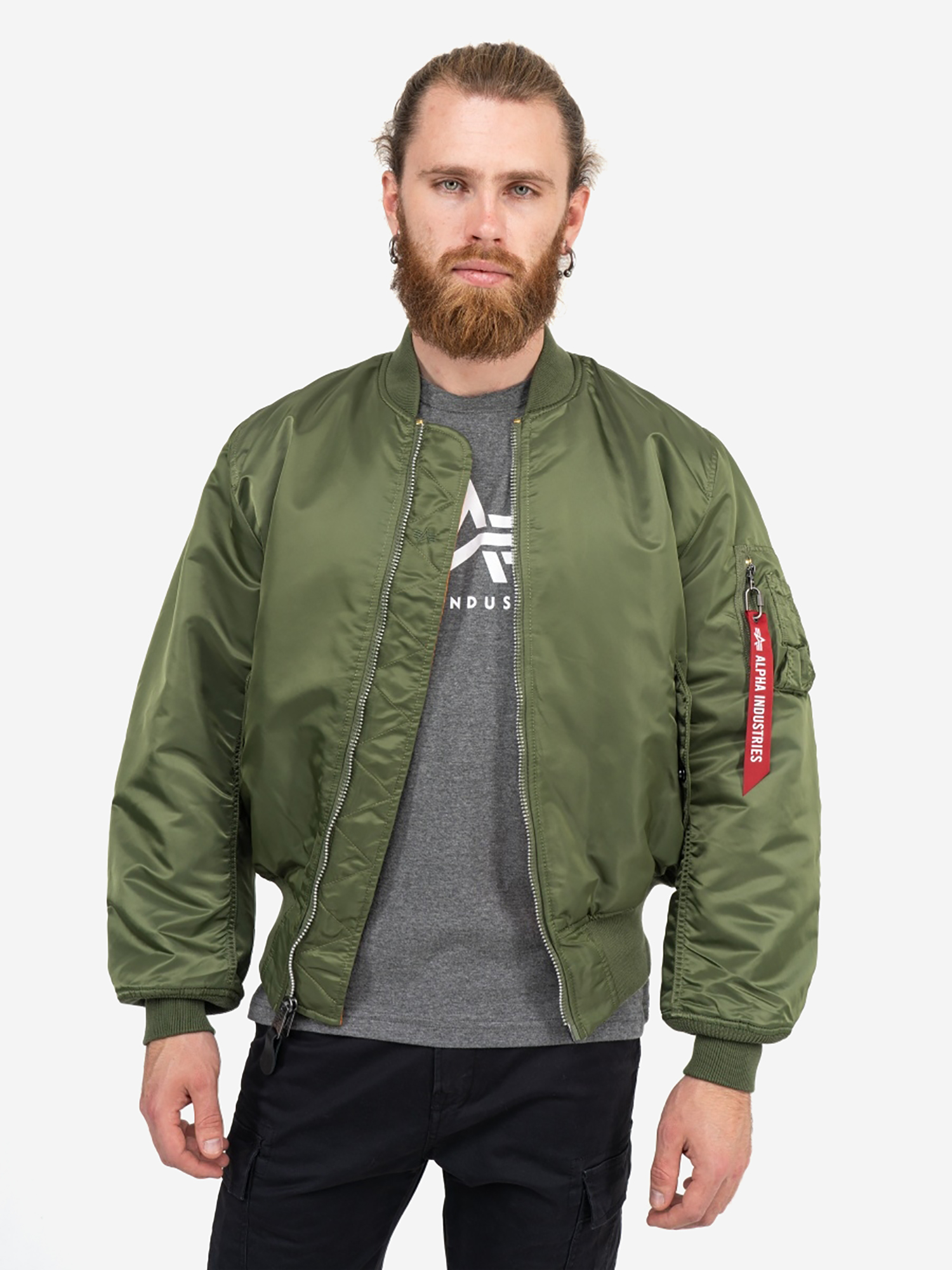 

Бомбер утепленный мужской MA-1 Alpha Industries, Зеленый