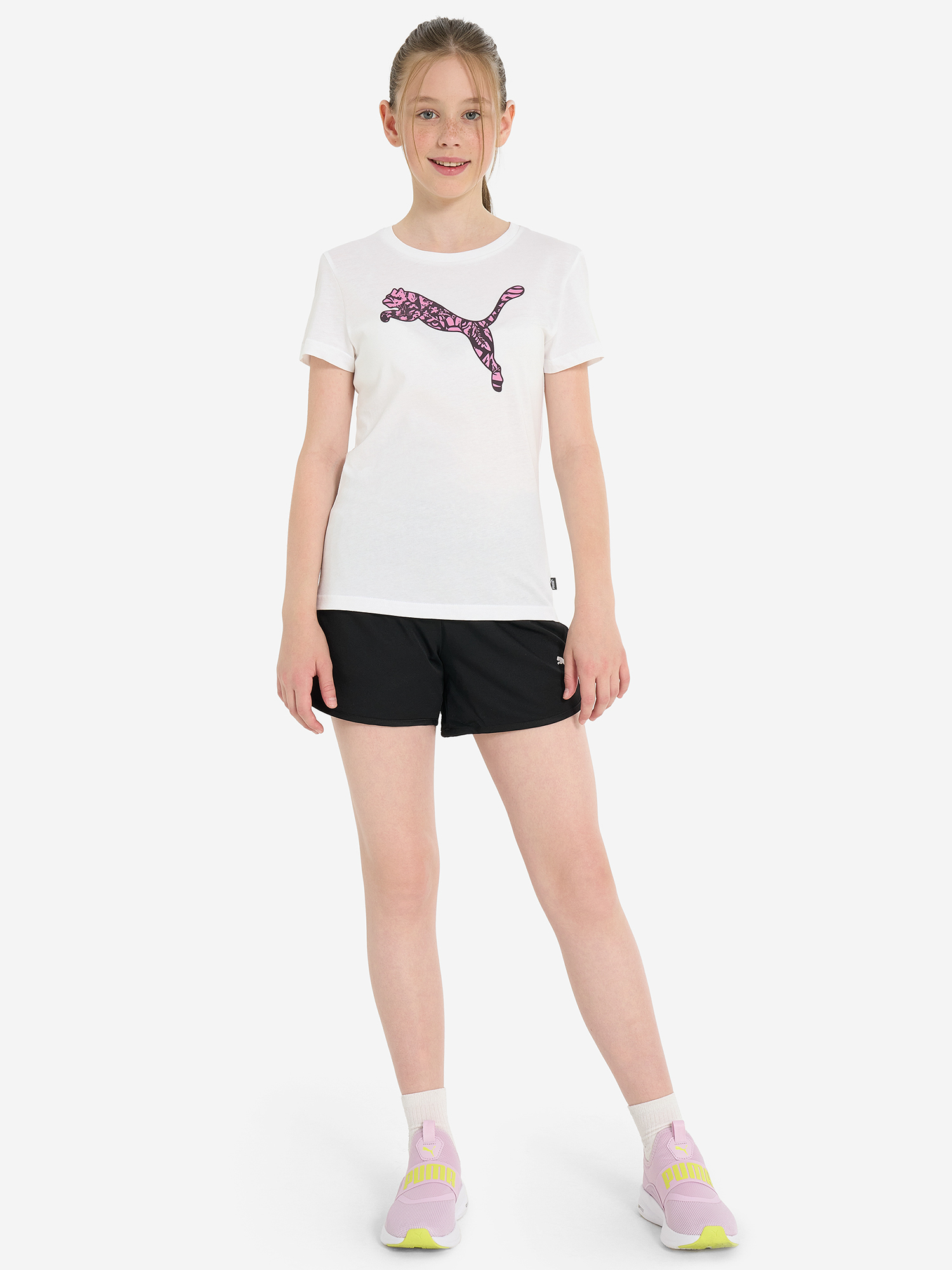 Футболка для девочек PUMA ESS+ Graphic Tropical, Белый 681830P0P-02, размер 164 - фото 4