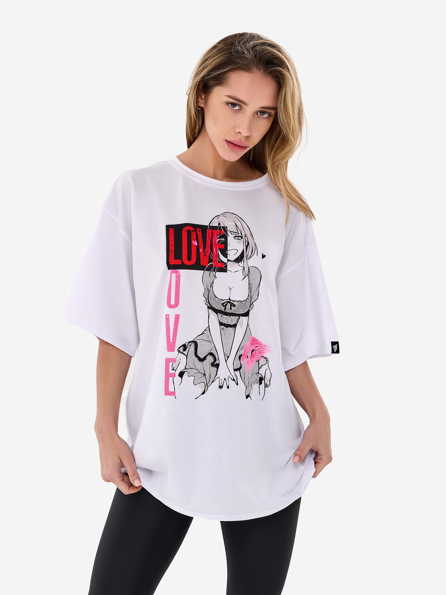 

Футболка женская Bona Fashion OVERSIZE T-shirt Anime "White", Белый