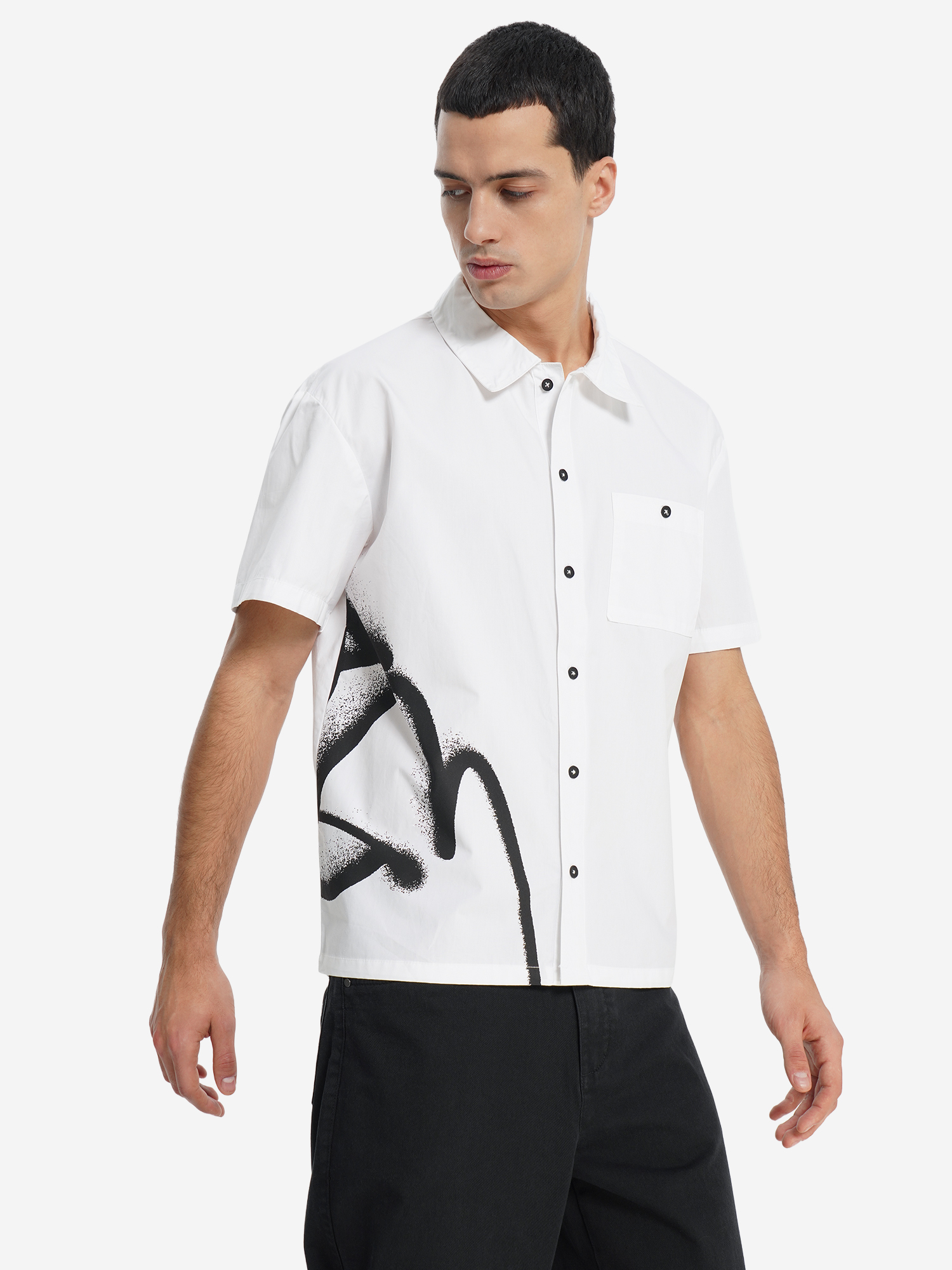 Изображение товара Мужская рубашка с коротким рукавом оверсайз Termit из хлопка