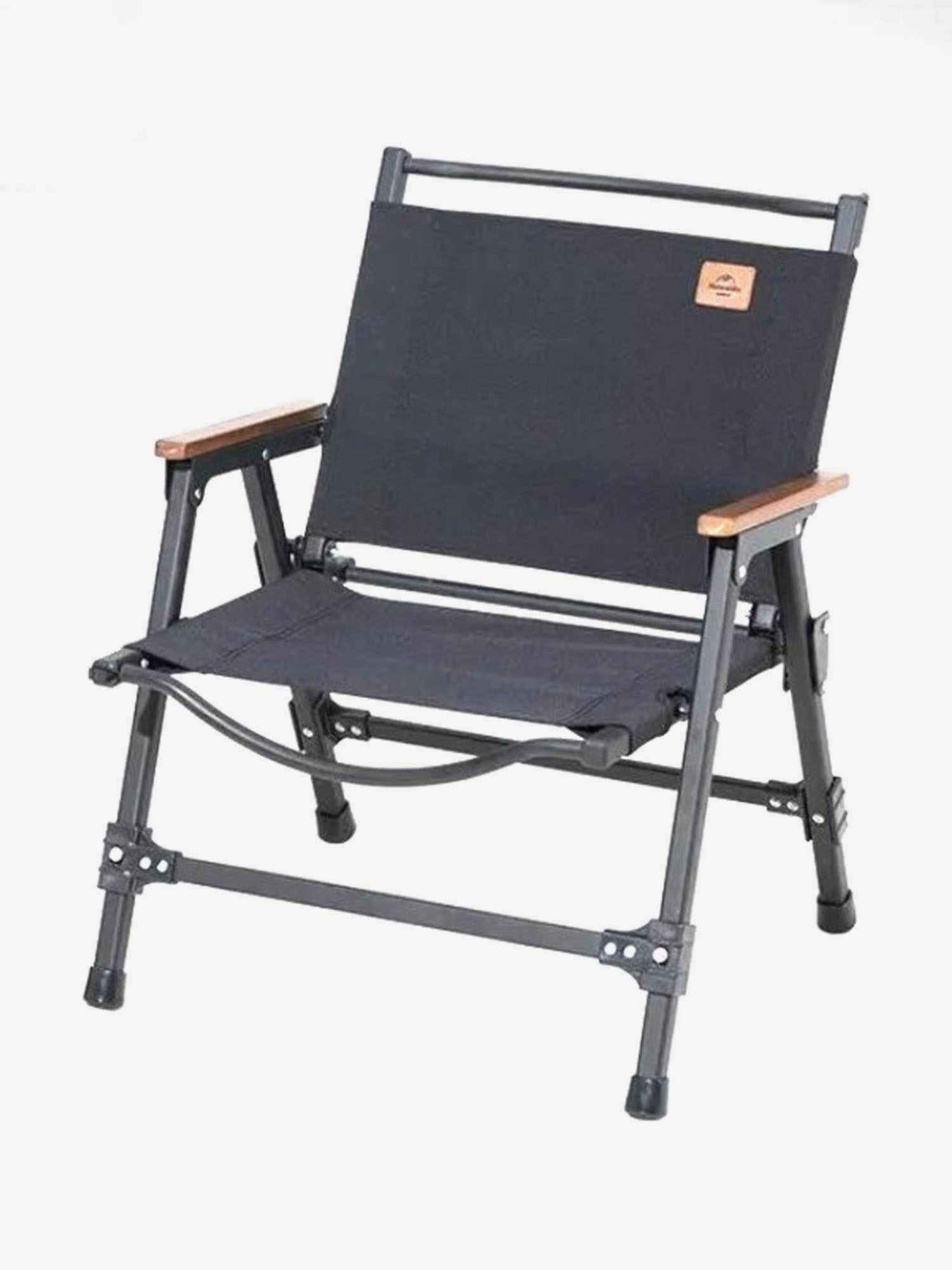 Кресло туристическое Naturehike, складное черное, нагрузка до 120 кг, Черный