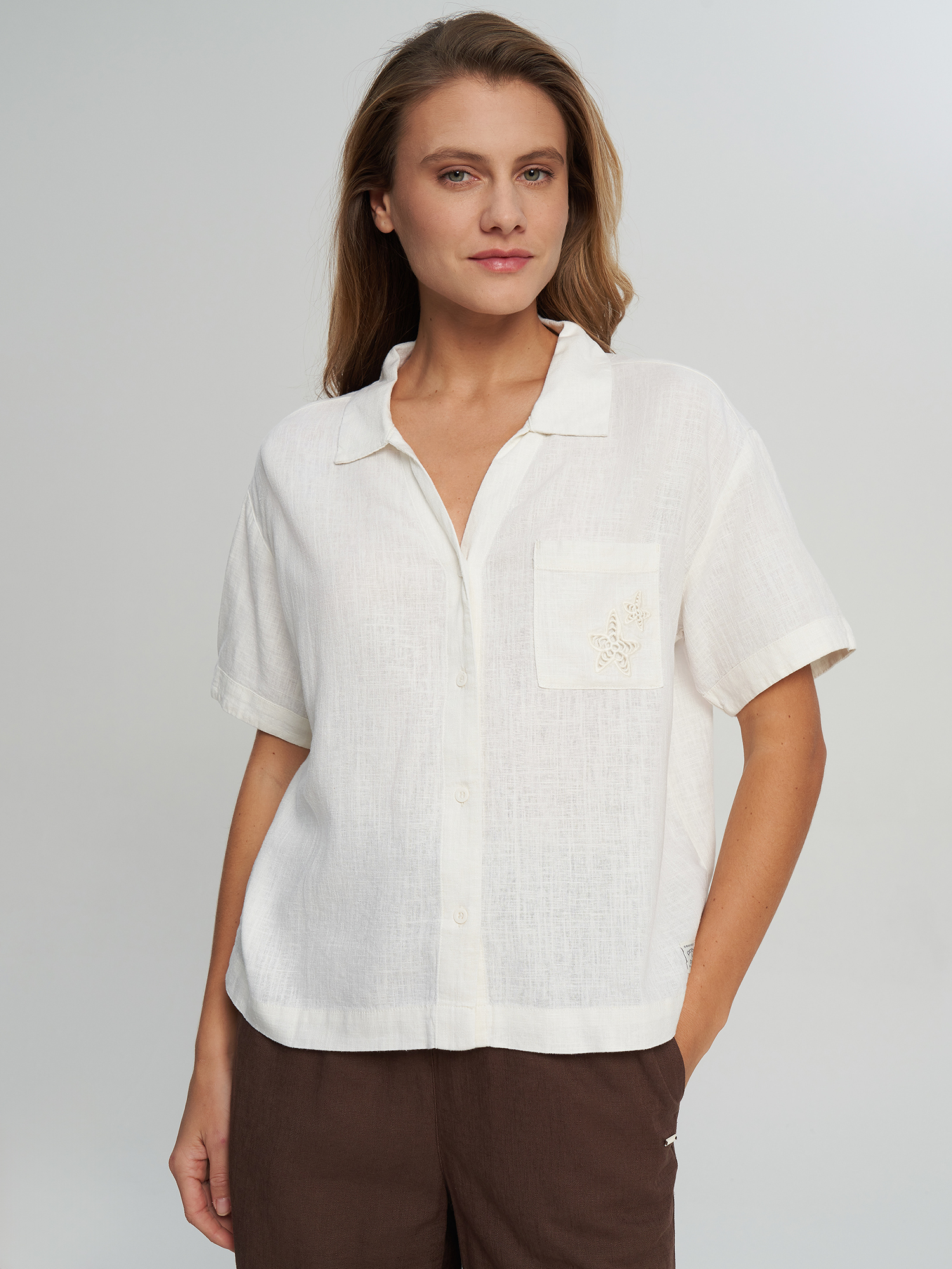 Рубашка Protest женская оверсайз с коротким рукавом, бежевый, арт. 142612PR0-01