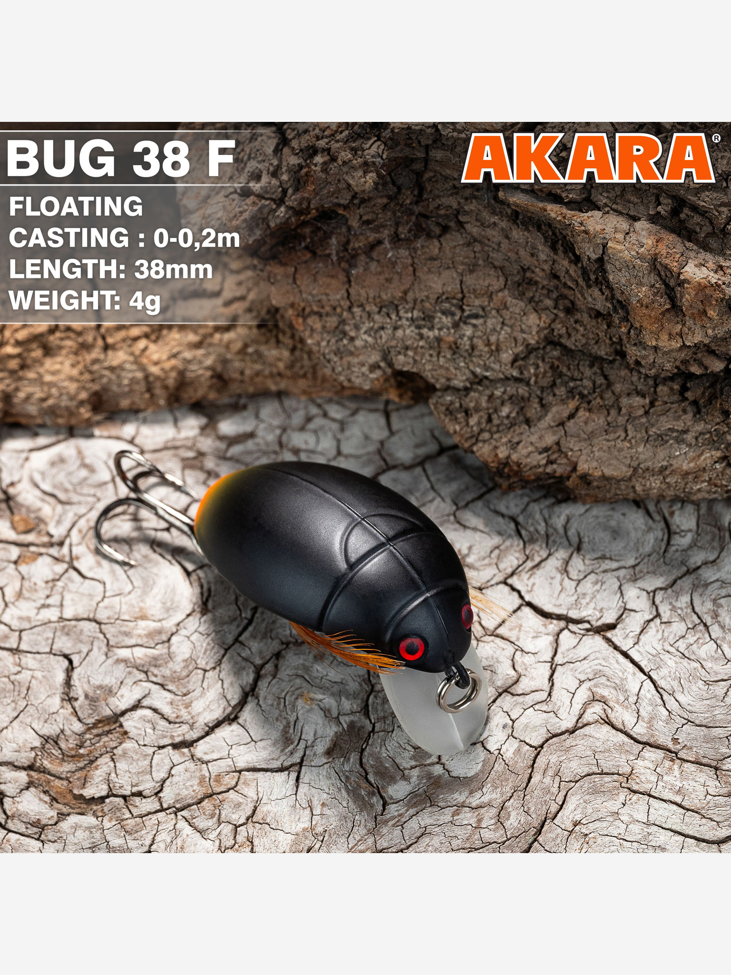 Изображение товара Воблер Akara Bug 38F кренк плавающий жук на голавля, язя, форель 4гр 5