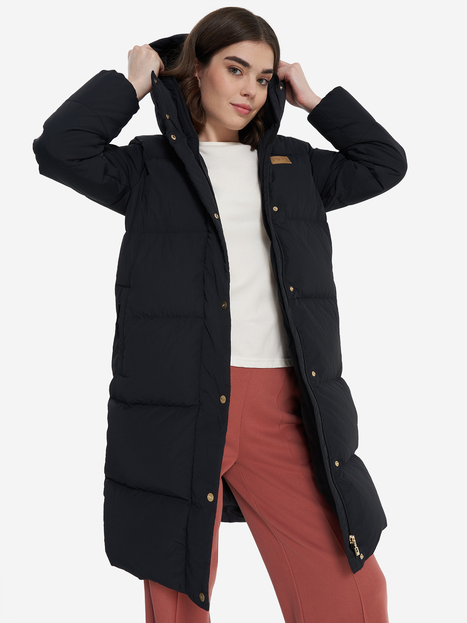 Пальто пуховое женское FILA, черный, арт. 27872