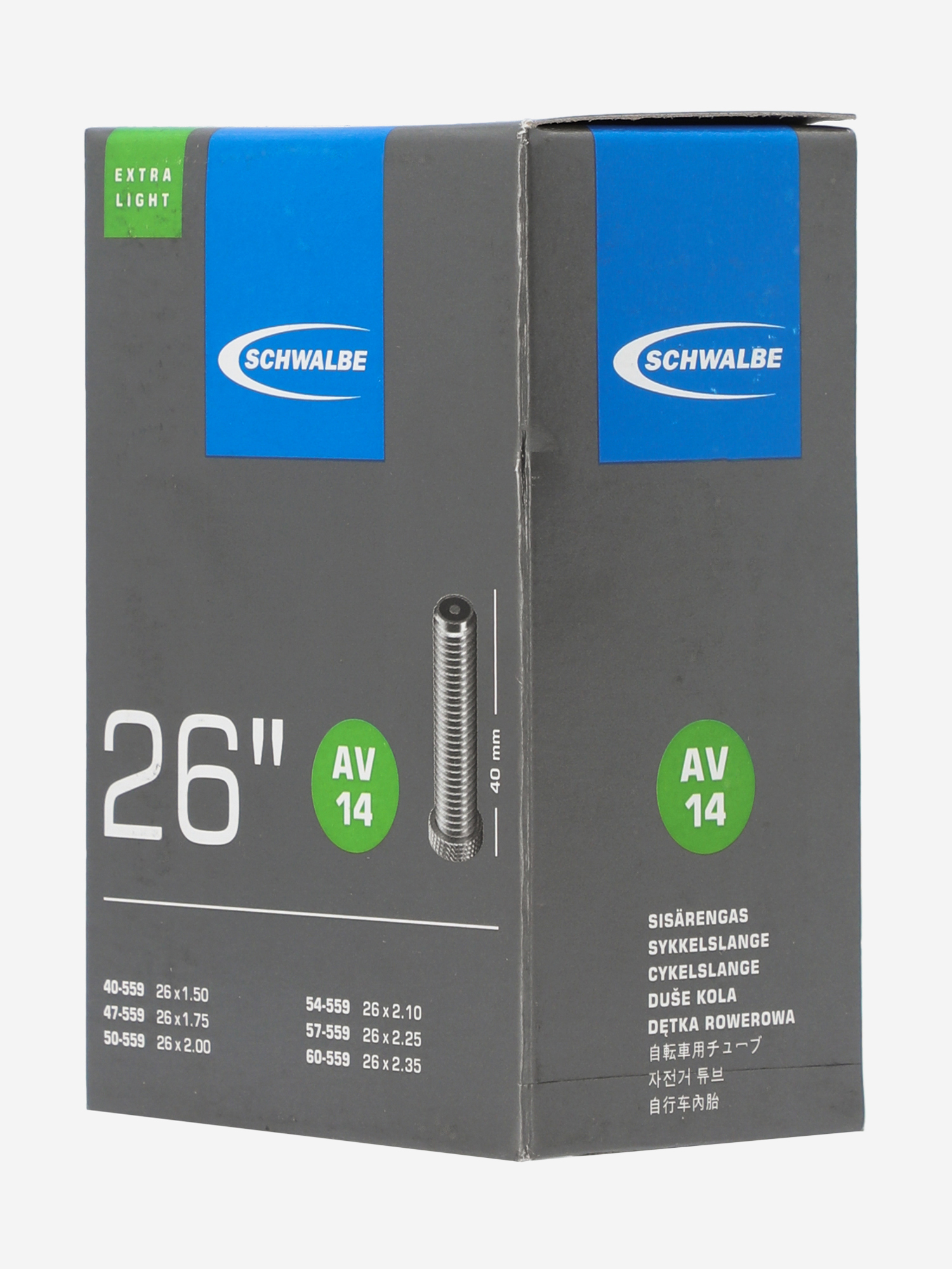 

Камера Schwalbe AV14 Extra Light 26'' автониппель, Черный