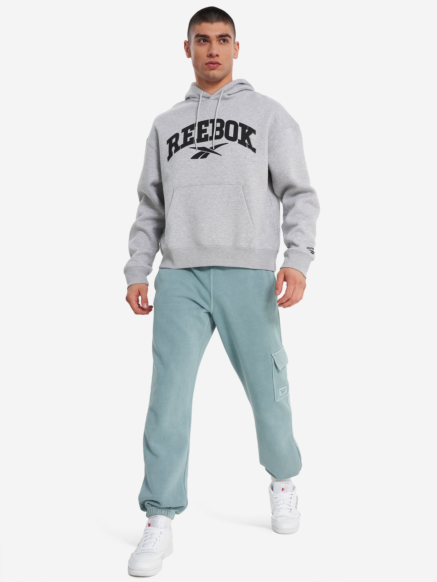 фото Худи мужское reebok colman, серый