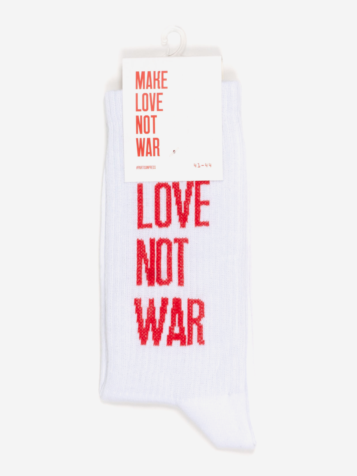 

Носки с надписями Partisanpress, Make Love Not War, Белый
