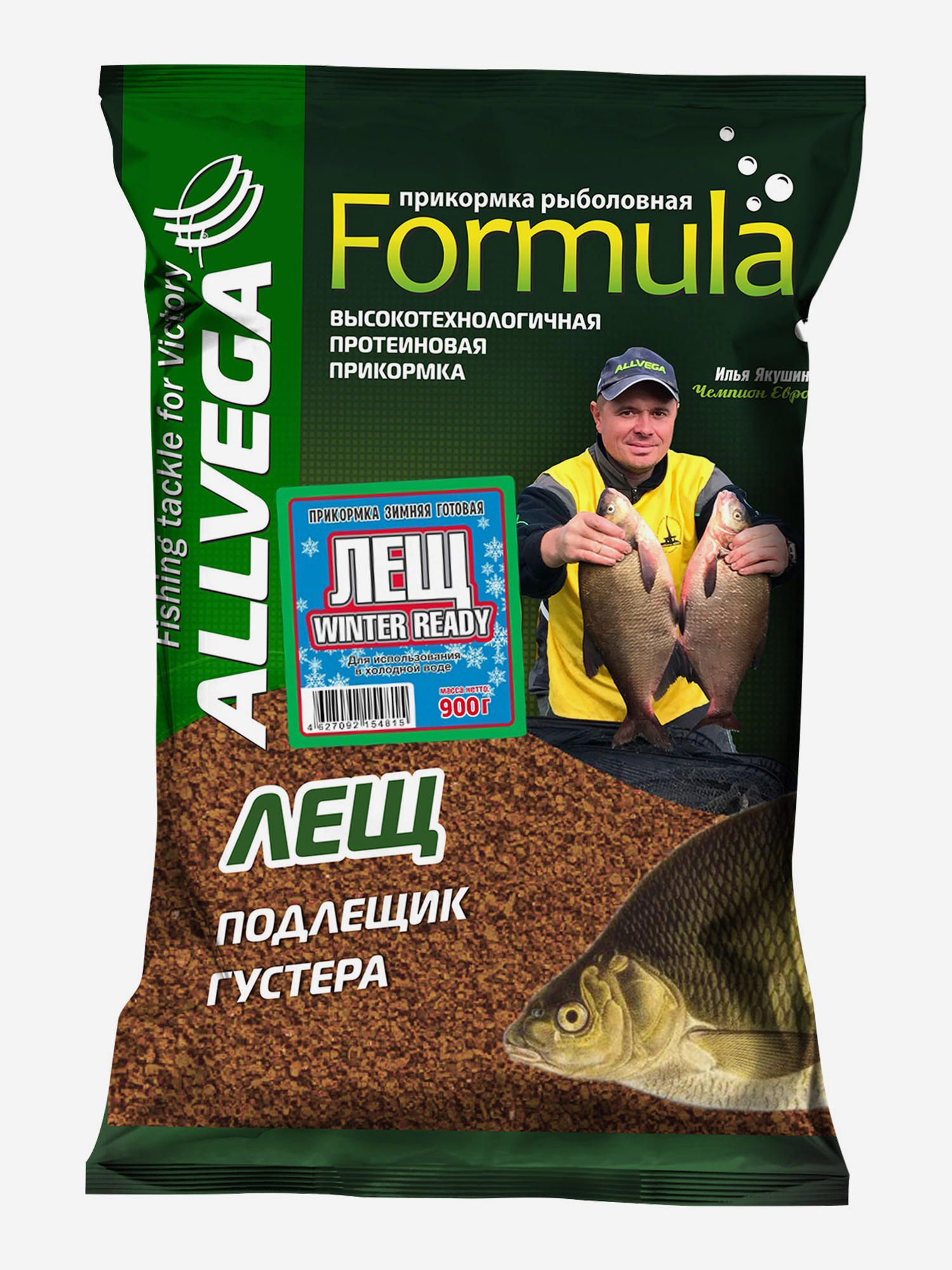 

Прикормка зимняя готовая ALLVEGA "Formula Winter Ready" 0,9кг (ЛЕЩ) 5 пакетов по 0,9 кг, Коричневый