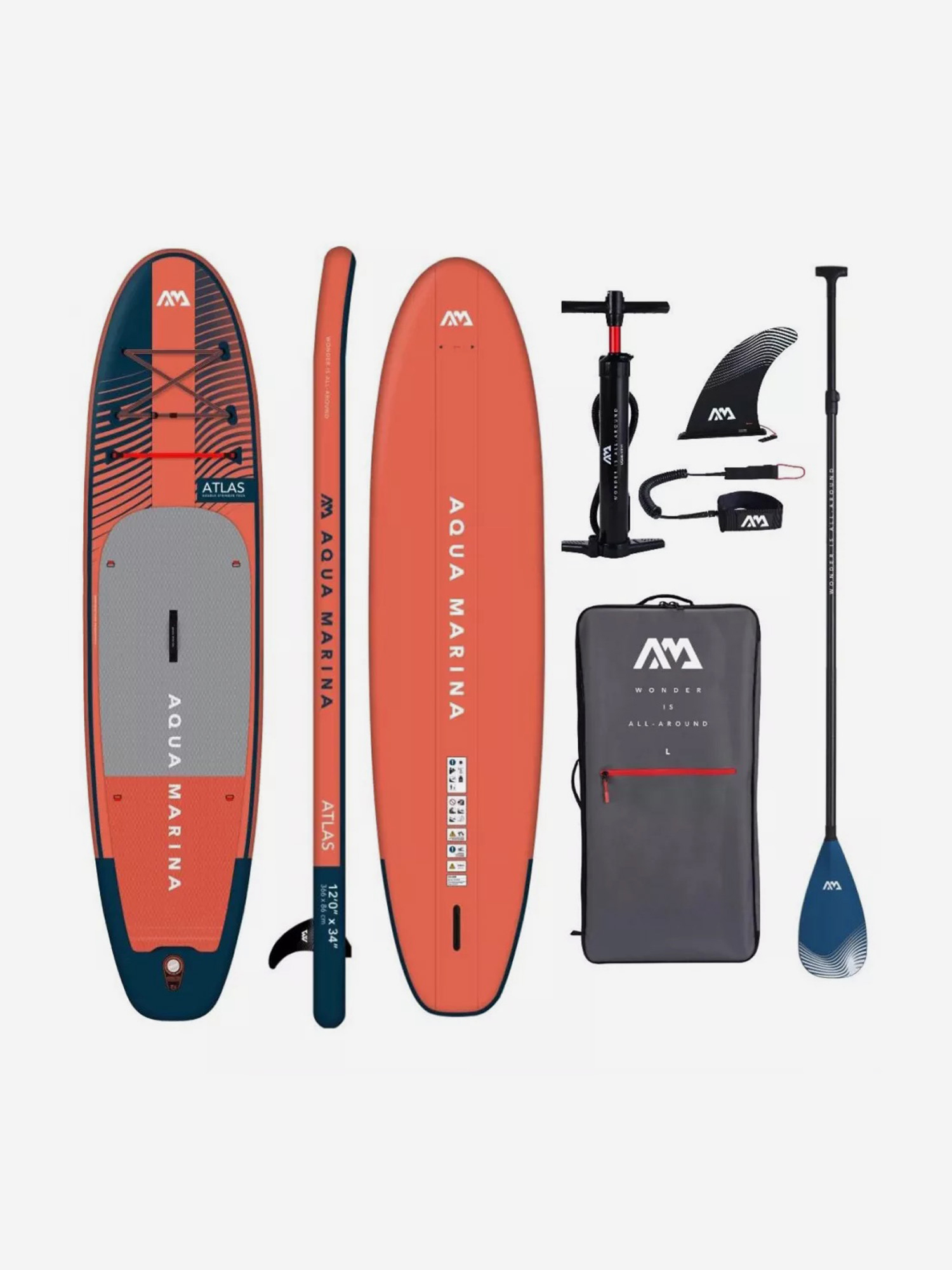 

Доска SUP надувная Aqua Marina Atlas (Sky Glider) 12'0" S24, Оранжевый