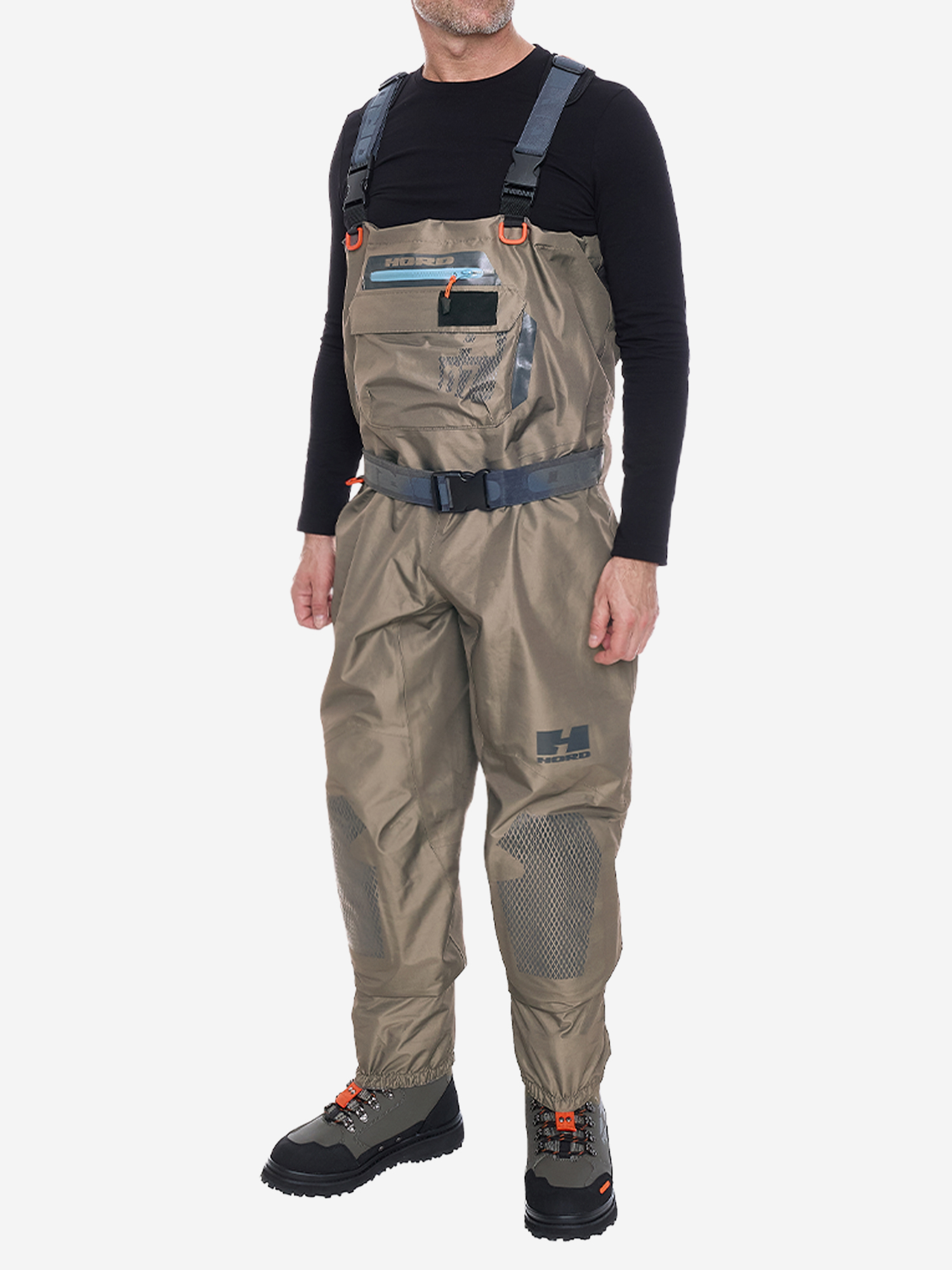 Изображение товара Мембранные вейдерсы Hord, мужские, водонепроницаемые, полиэстер, хаки