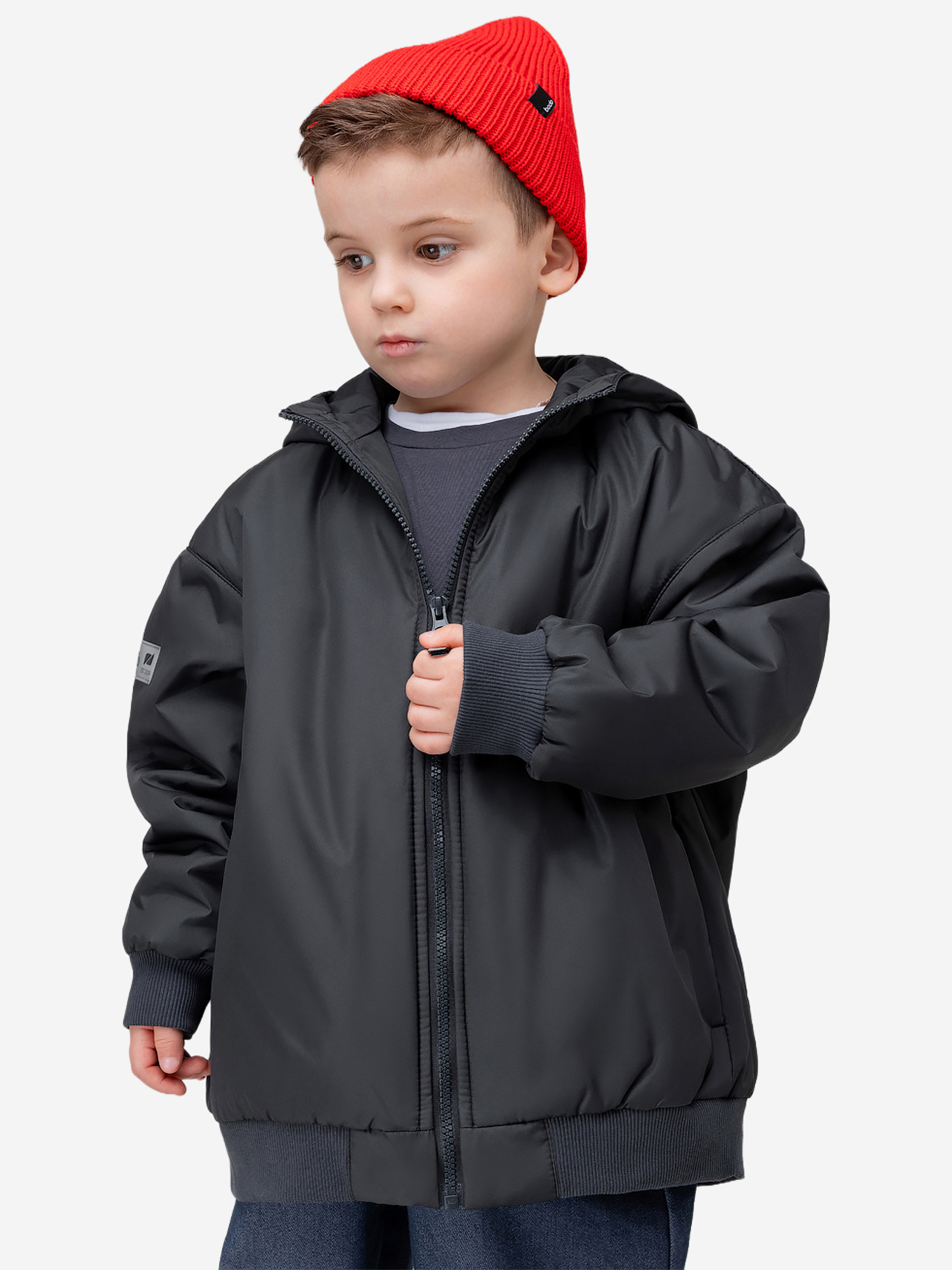 Изображение товара Утепленная куртка bodo для детей темно-серого цвета демисезонная