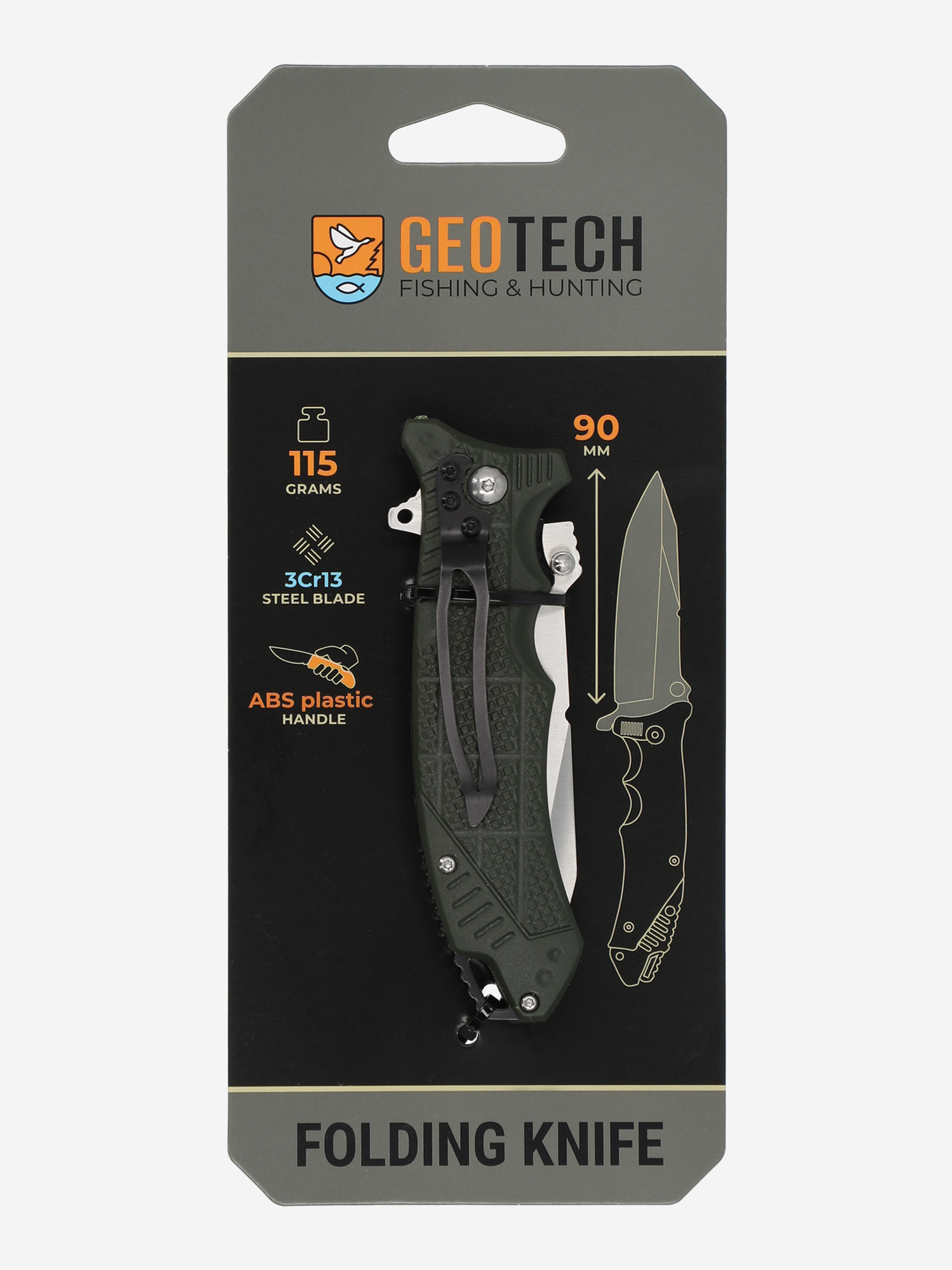 фото Нож складной geotech, черный