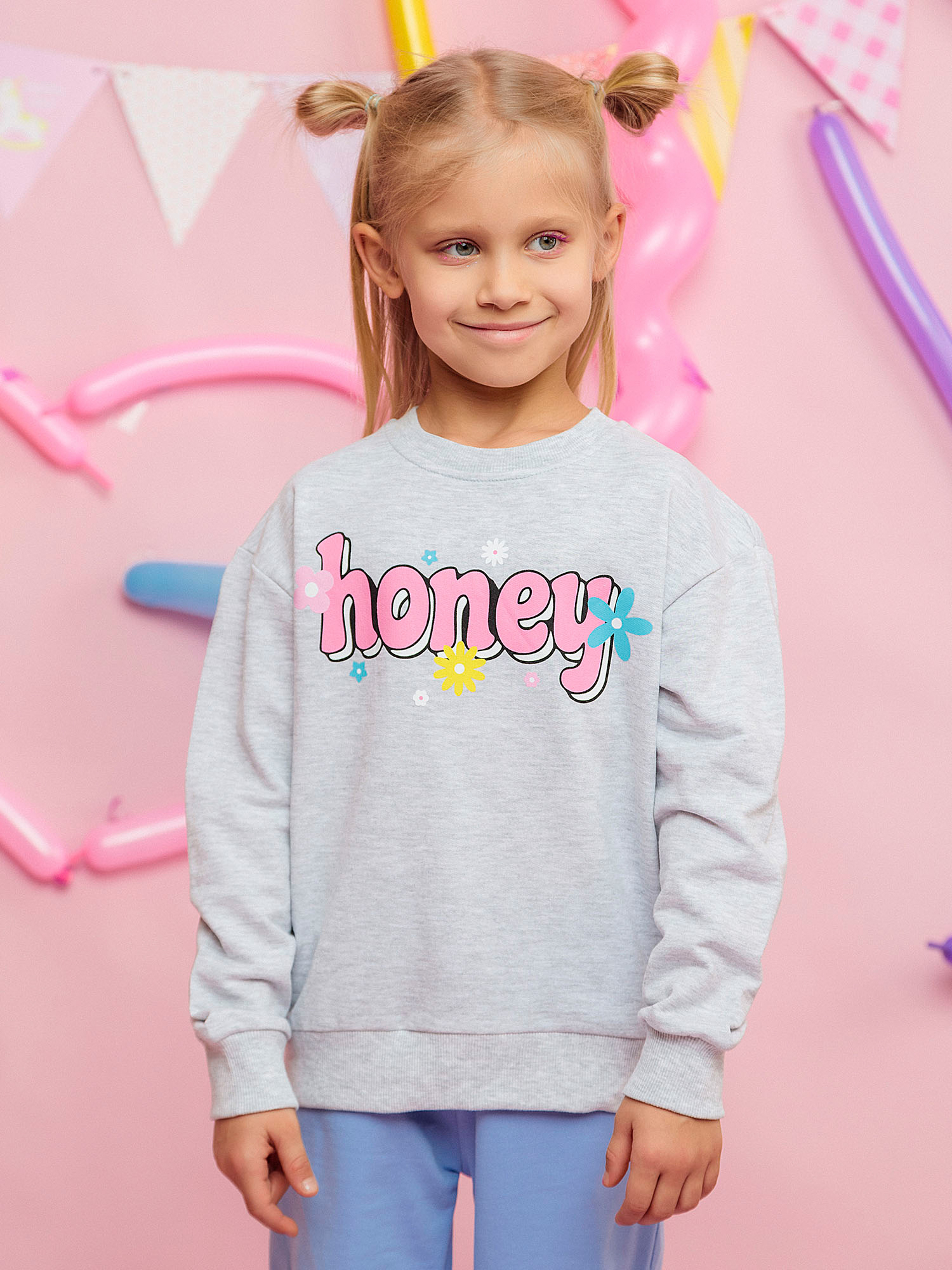 Изображение товара Свитшот для девочки batik серый меланж