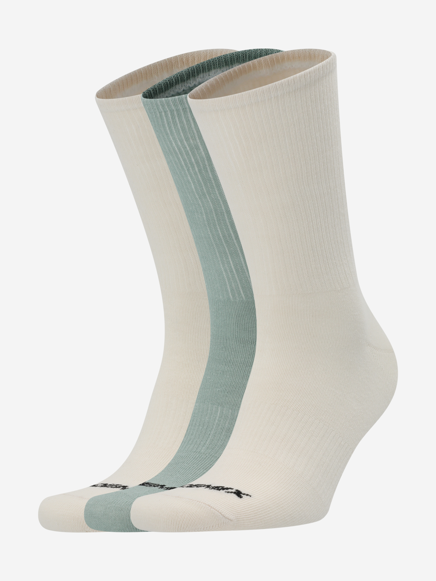 Изображение товара Носки Demix 3 пары для фитнеса и тренинга, бежевый и зеленый