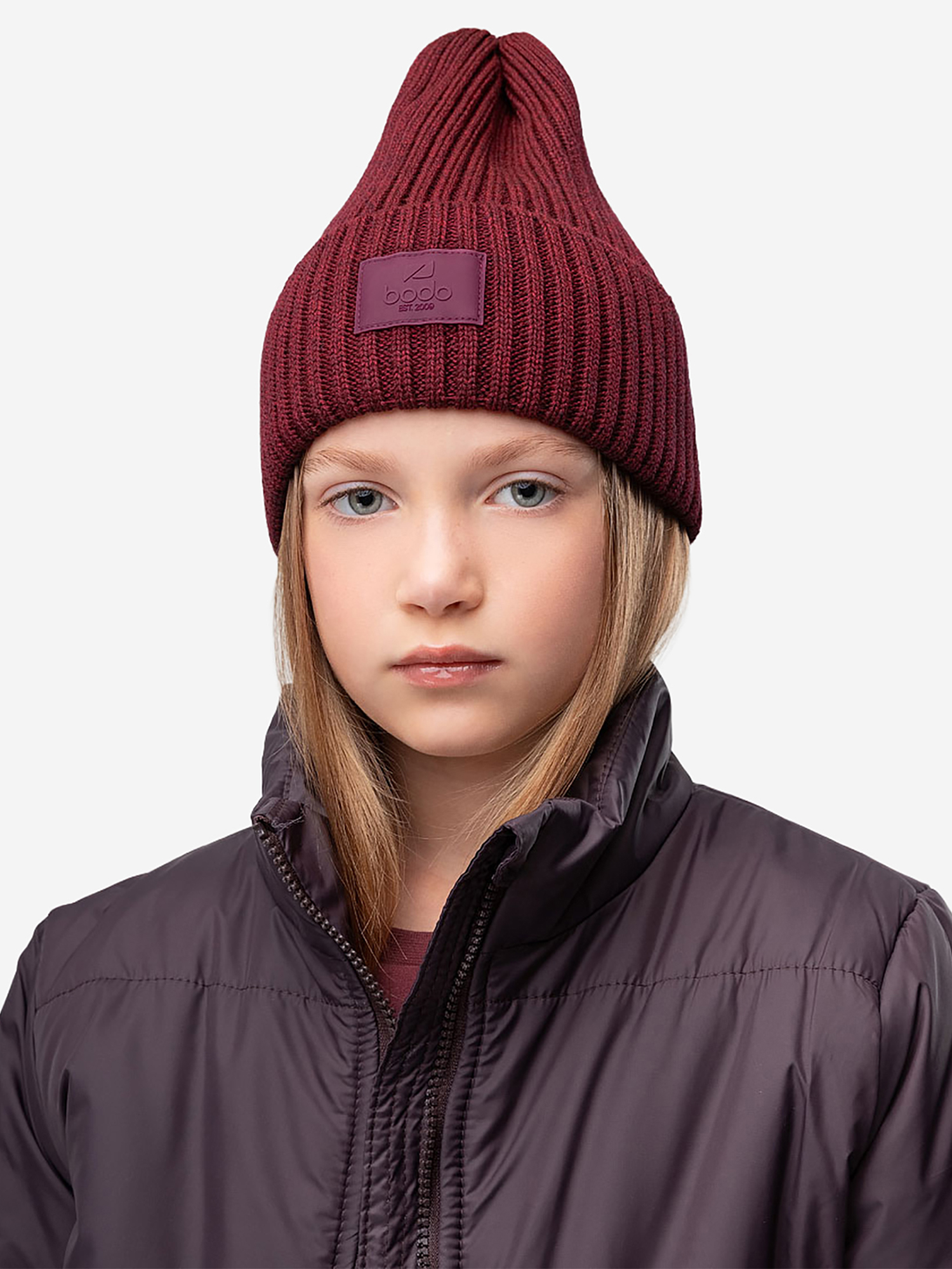 Изображение товара Вязаная шапка bodo, Бордовый