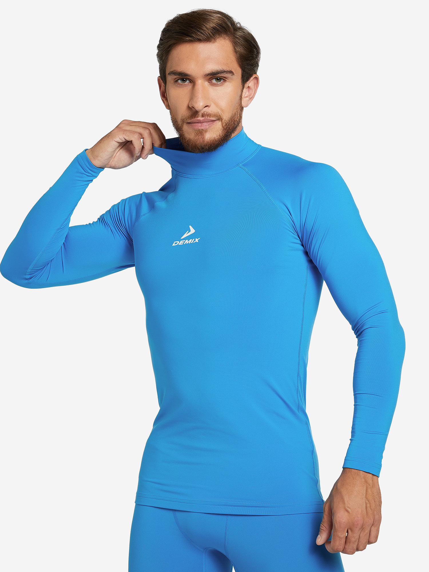Изображение товара Компрессионный мужской лонгслив Demix для футбола ярко-голубой WT122777DMX