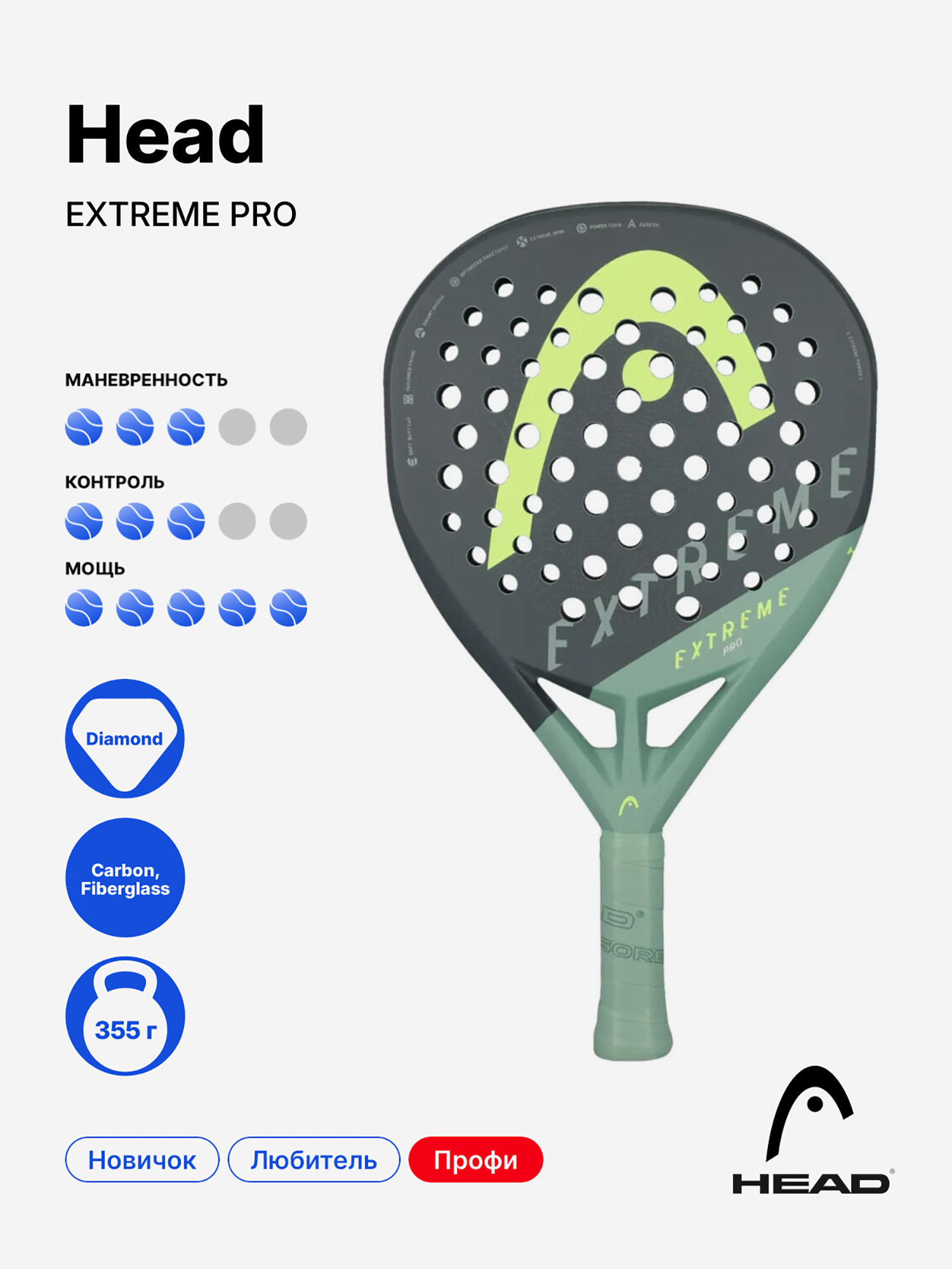 Изображение товара Профессиональная ракетка для падела Head Extreme PRO 2024