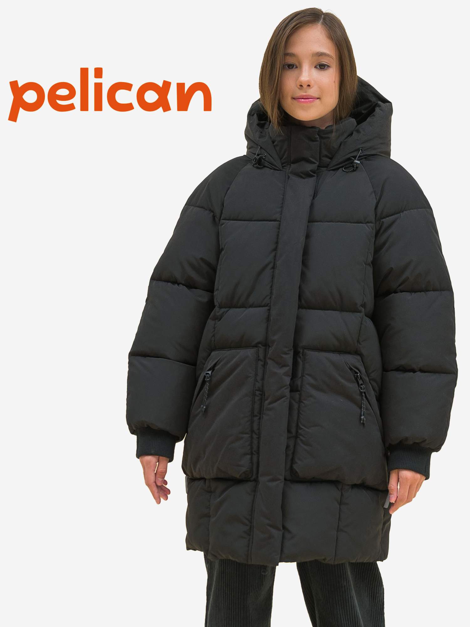 

Куртка для девочки Pelican, пуховик, Черный