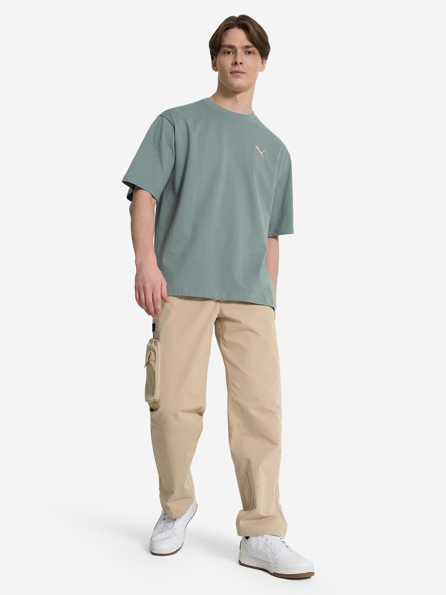 фото Футболка мужская puma wardrobe ess, зеленый