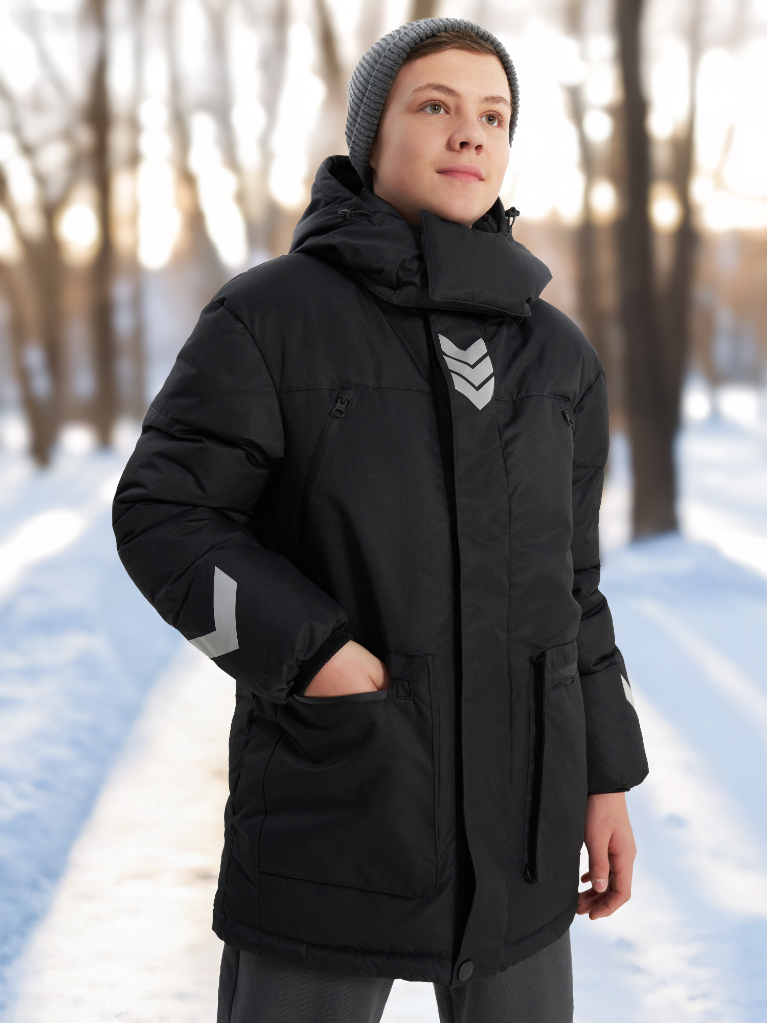 Пуховик для мальчиков Oldos, черный, арт. awo25jkb118o1k-black