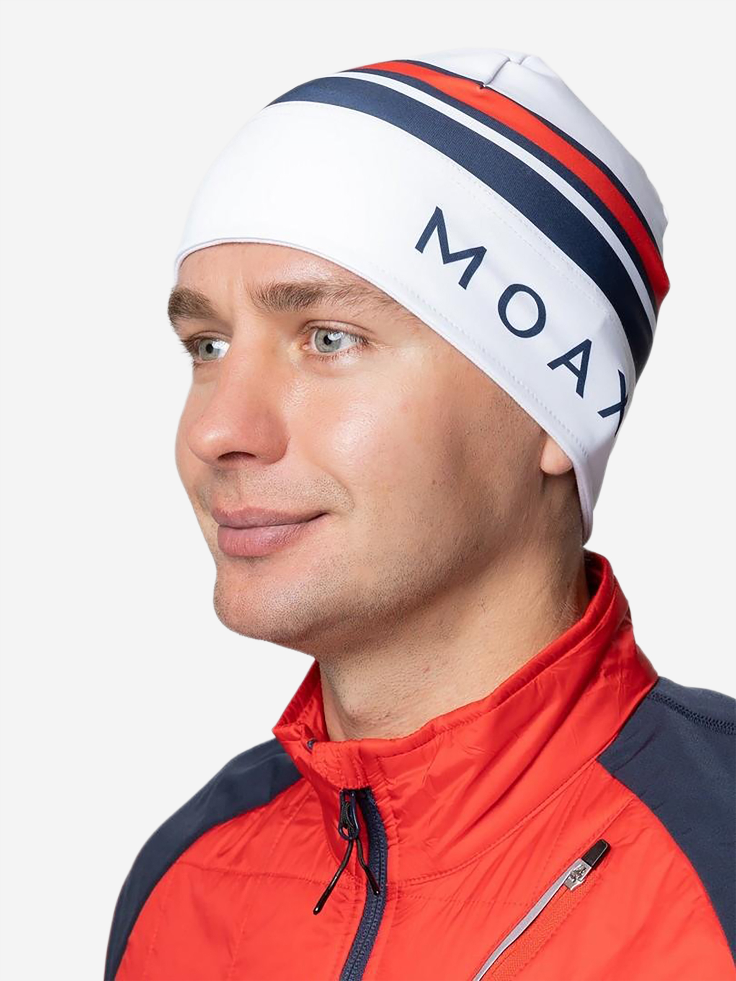 Изображение товара Шапка Moax Race Белая зимняя для бега лыжами унисекс с 87% полиэстера и 13% эластана