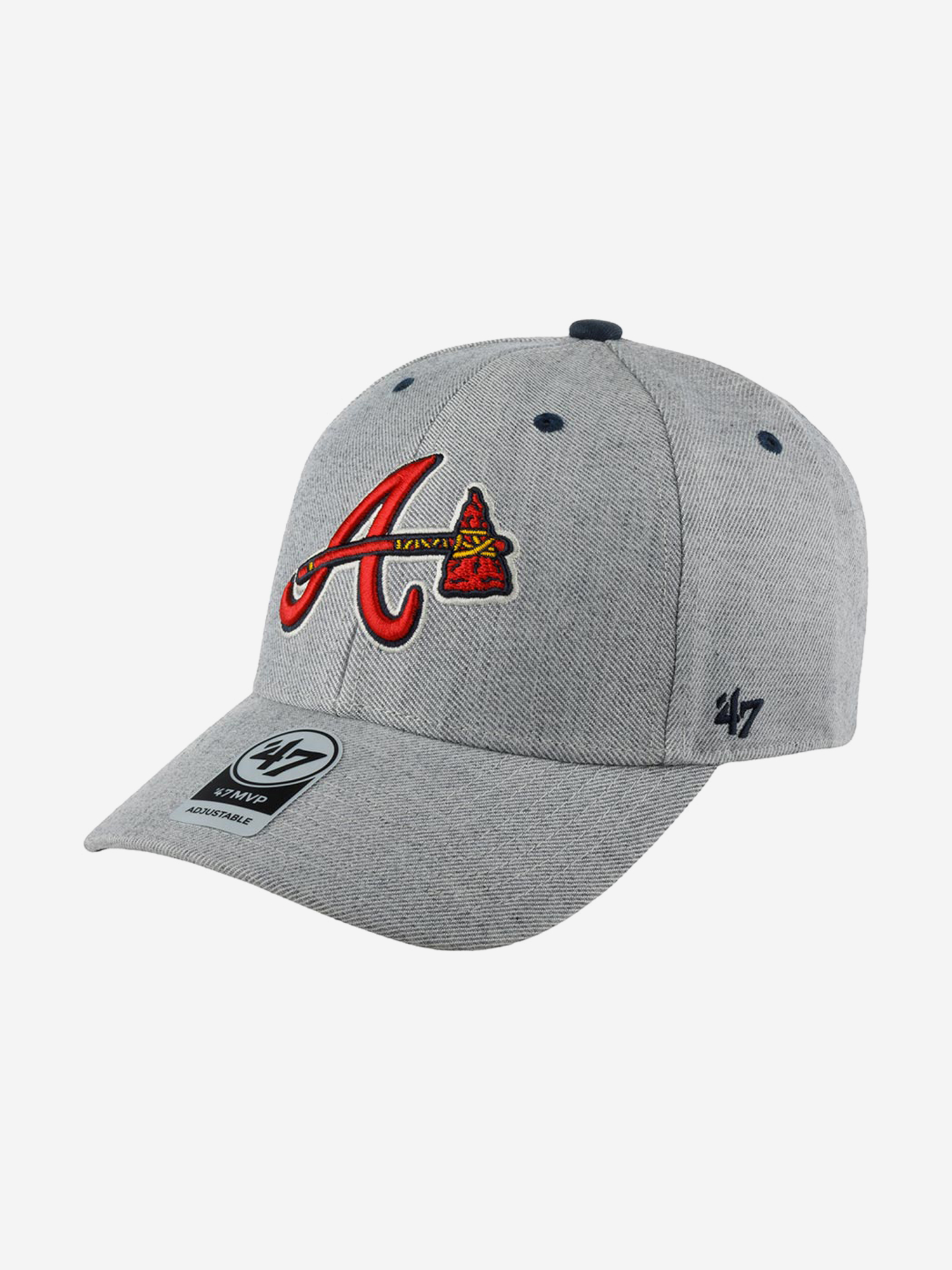 Бейсболка 47 BRAND B-STMCD01WHV-CC Atlanta Braves MLB (серый), Серый