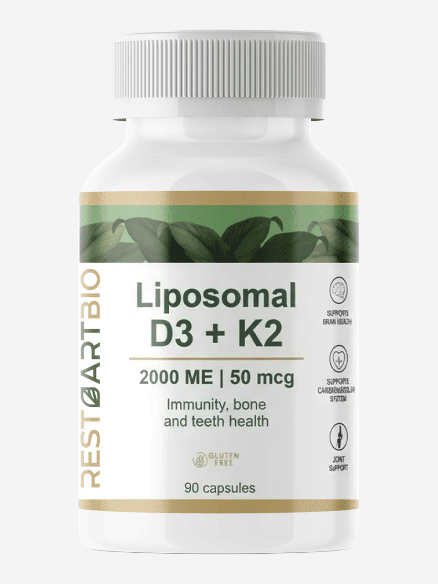 Изображение товара Витамин D3 + K2 RESTARTBIO 2000 IU, 90 капсул для костей и иммунитета