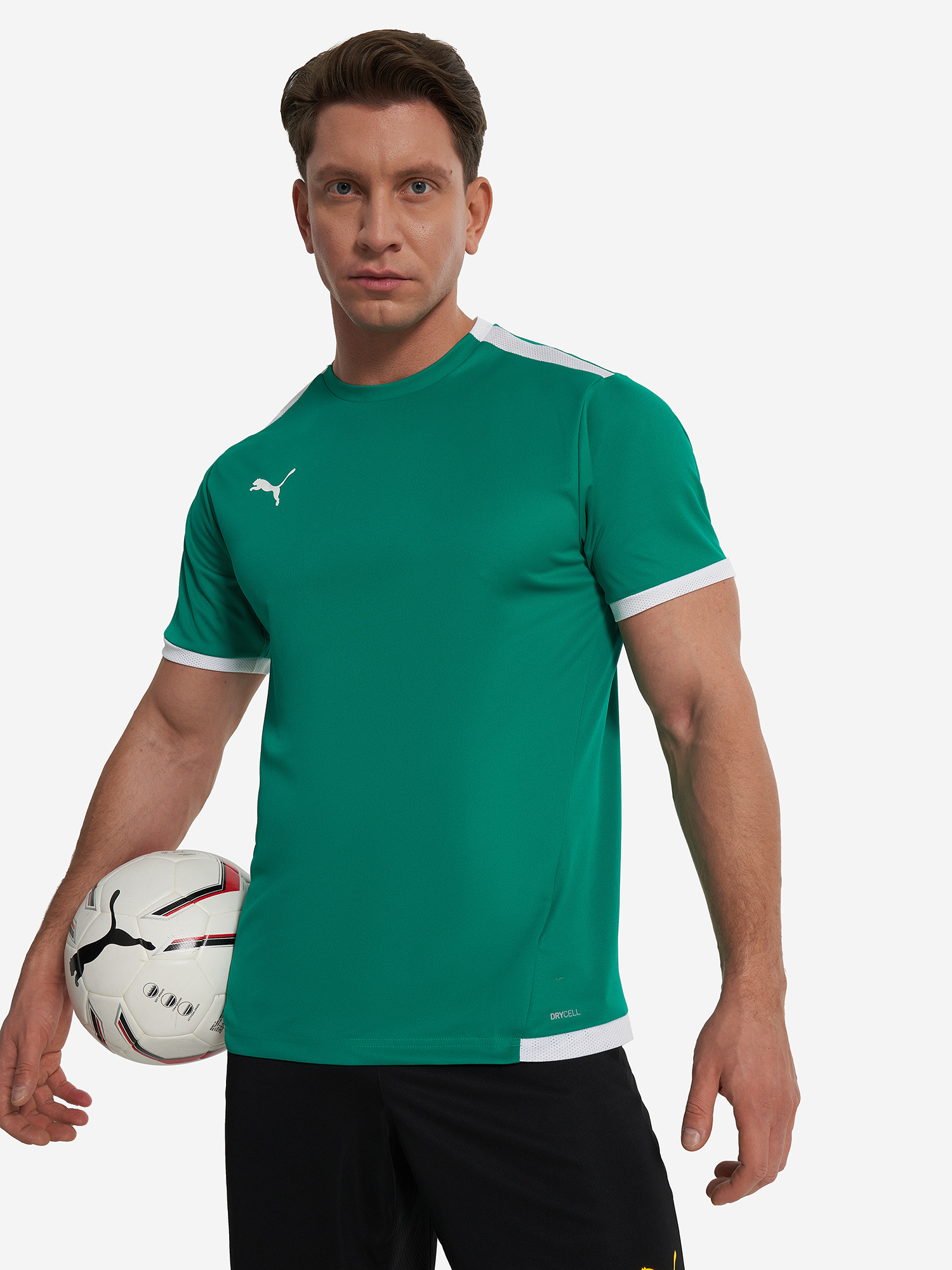 Изображение товара Мужская футболка PUMA Teamliga Jersey зеленого цвета