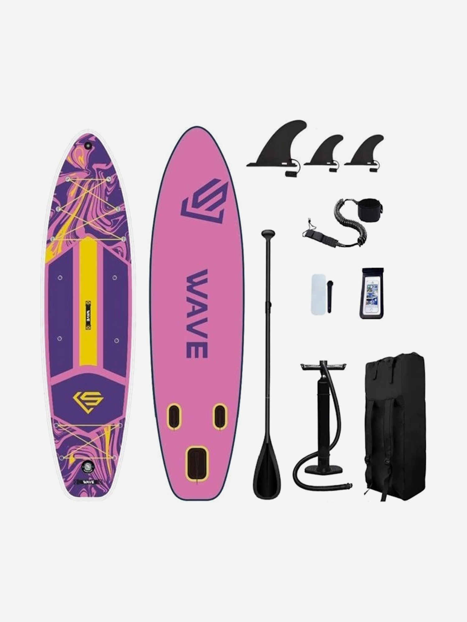 

SUP-доска WAVE Striped Pink 11', Розовый