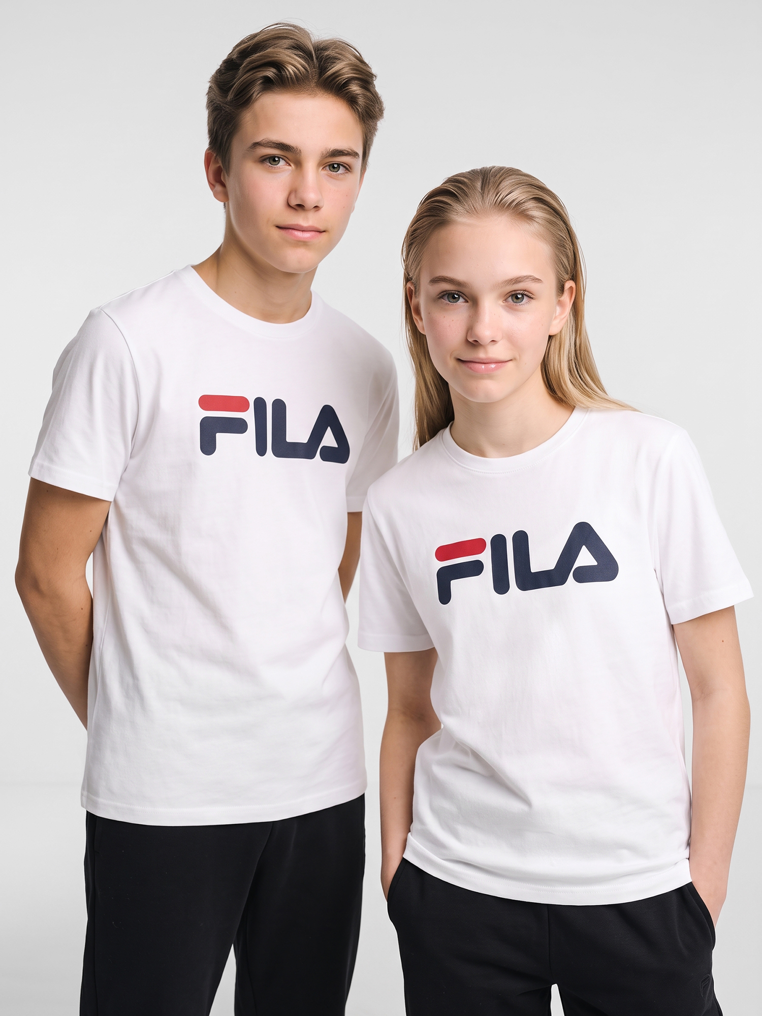 Изображение товара Футболка для мальчиков FILA из 100% хлопка с логотипом, летняя модель Изображение товара Футболка для мальчиков FILA из 100% хлопка с логотипом, летняя модель