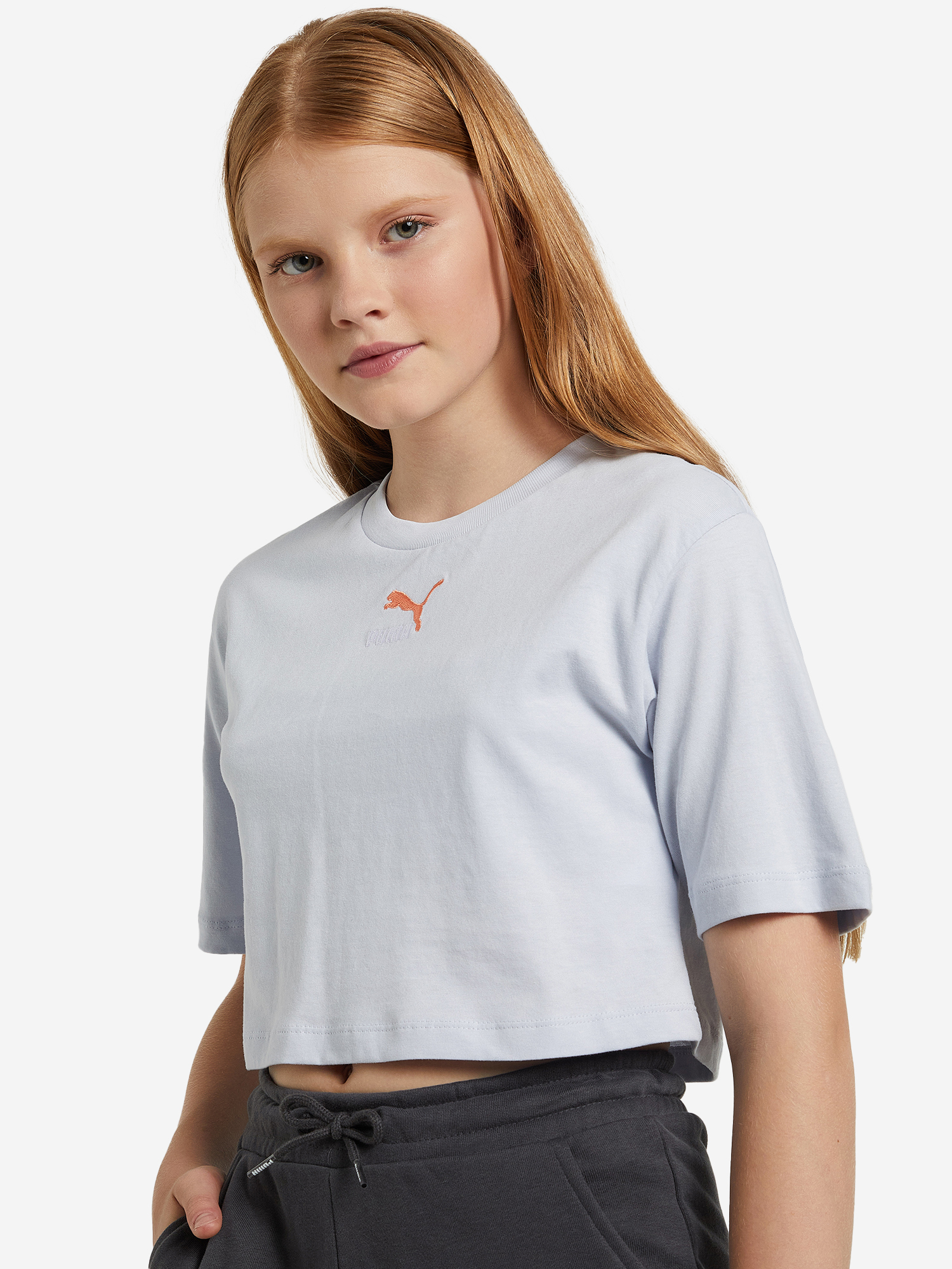 

Футболка для девочек PUMA Cropped Top, Голубой