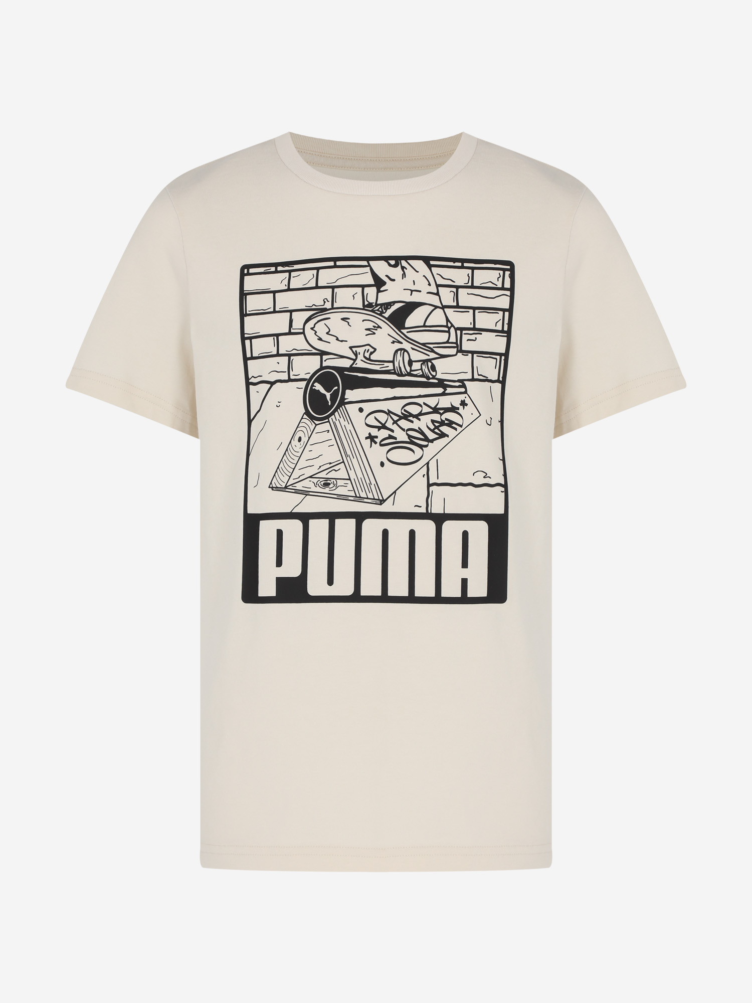 фото Футболка для мальчиков puma ess+ mid 90s graphic, бежевый