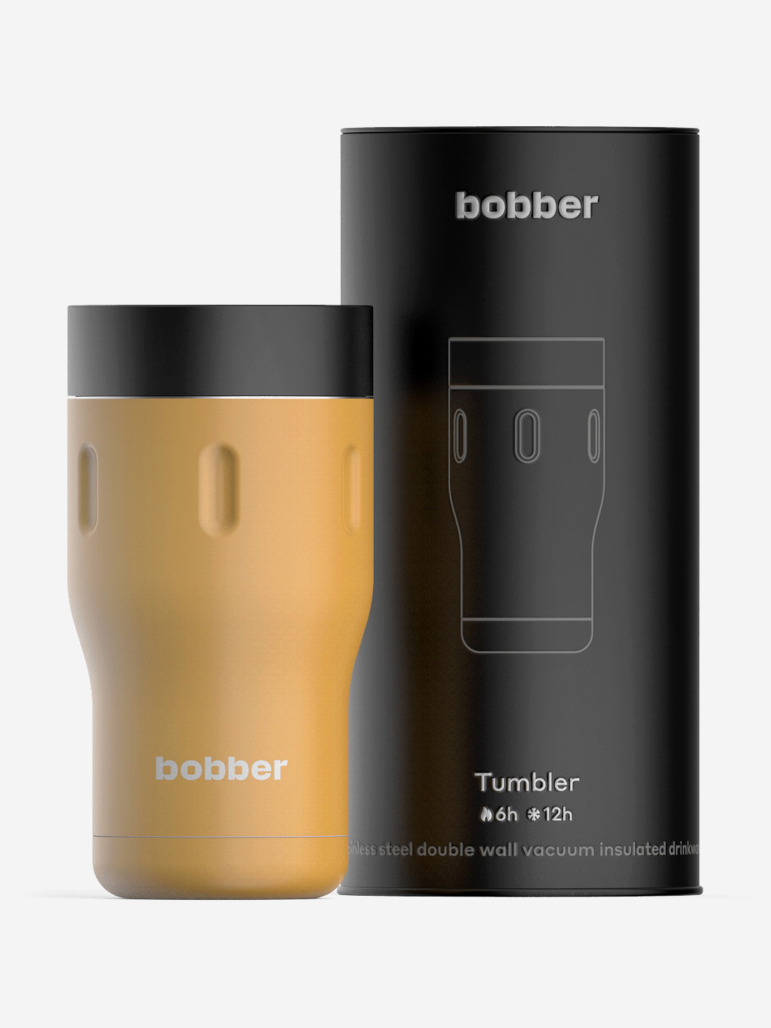 Термокружка вакуумная для напитков Tumbler BOBBER, 350 мл, Оранжевый термос вакуумный для напитков flask bobber 770 мл оранжевый