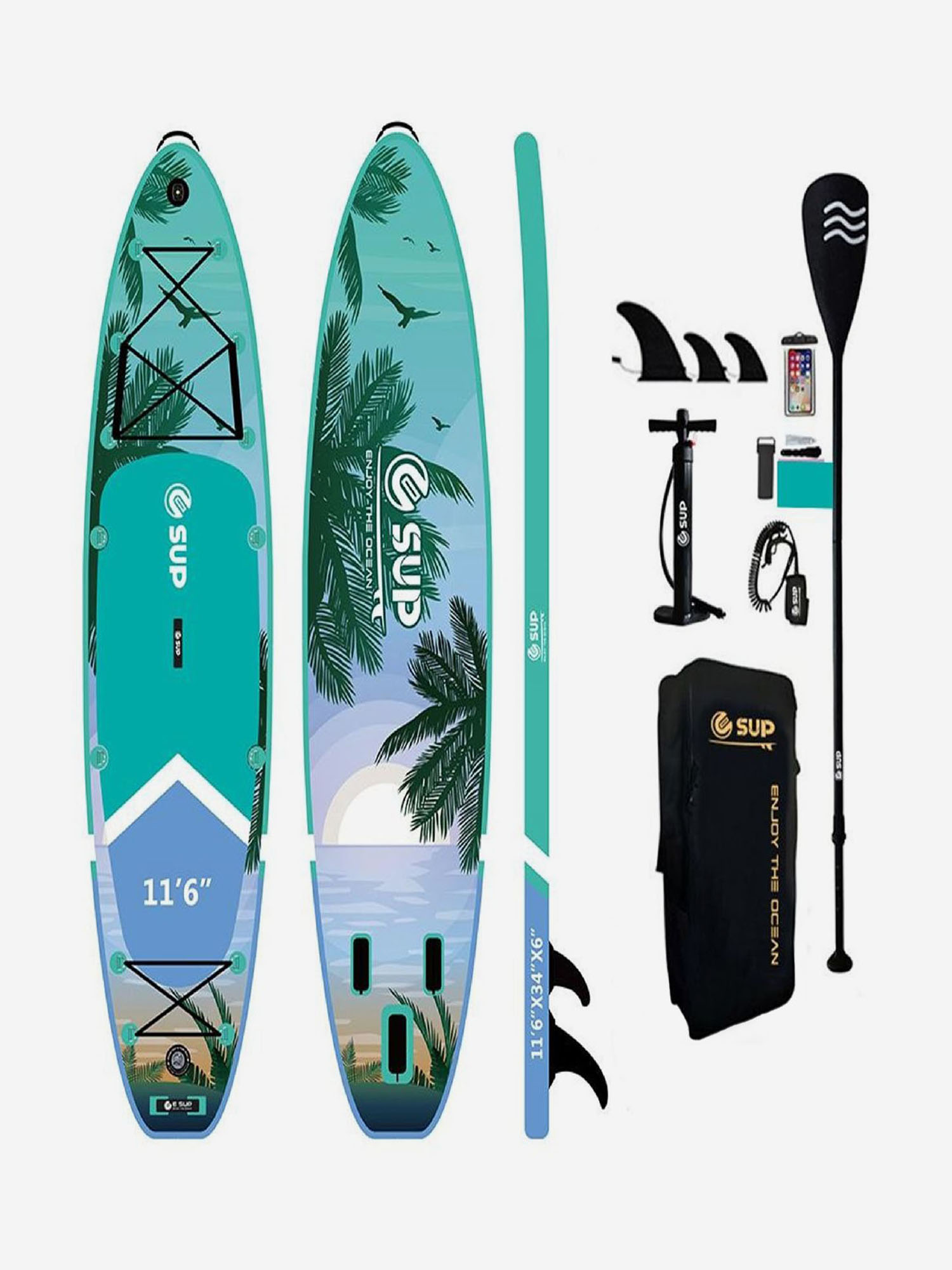 

SUP-доска E-SUP Sunrise, 11'6" 350-86-15 см, Мультицвет