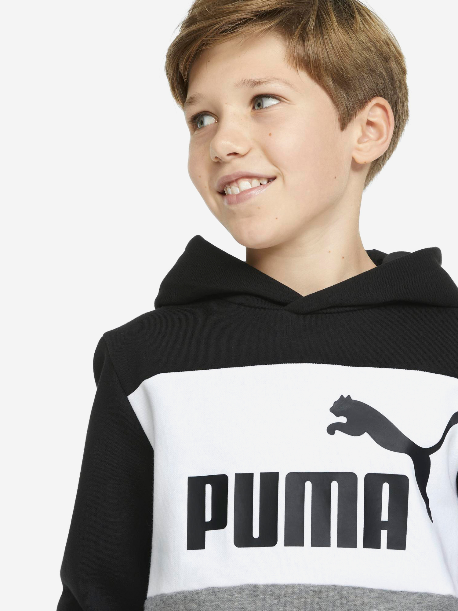 Худи для мальчиков PUMA Ess+ Colorblock, Черный 849081P0P-01, размер 153-164 - фото 4