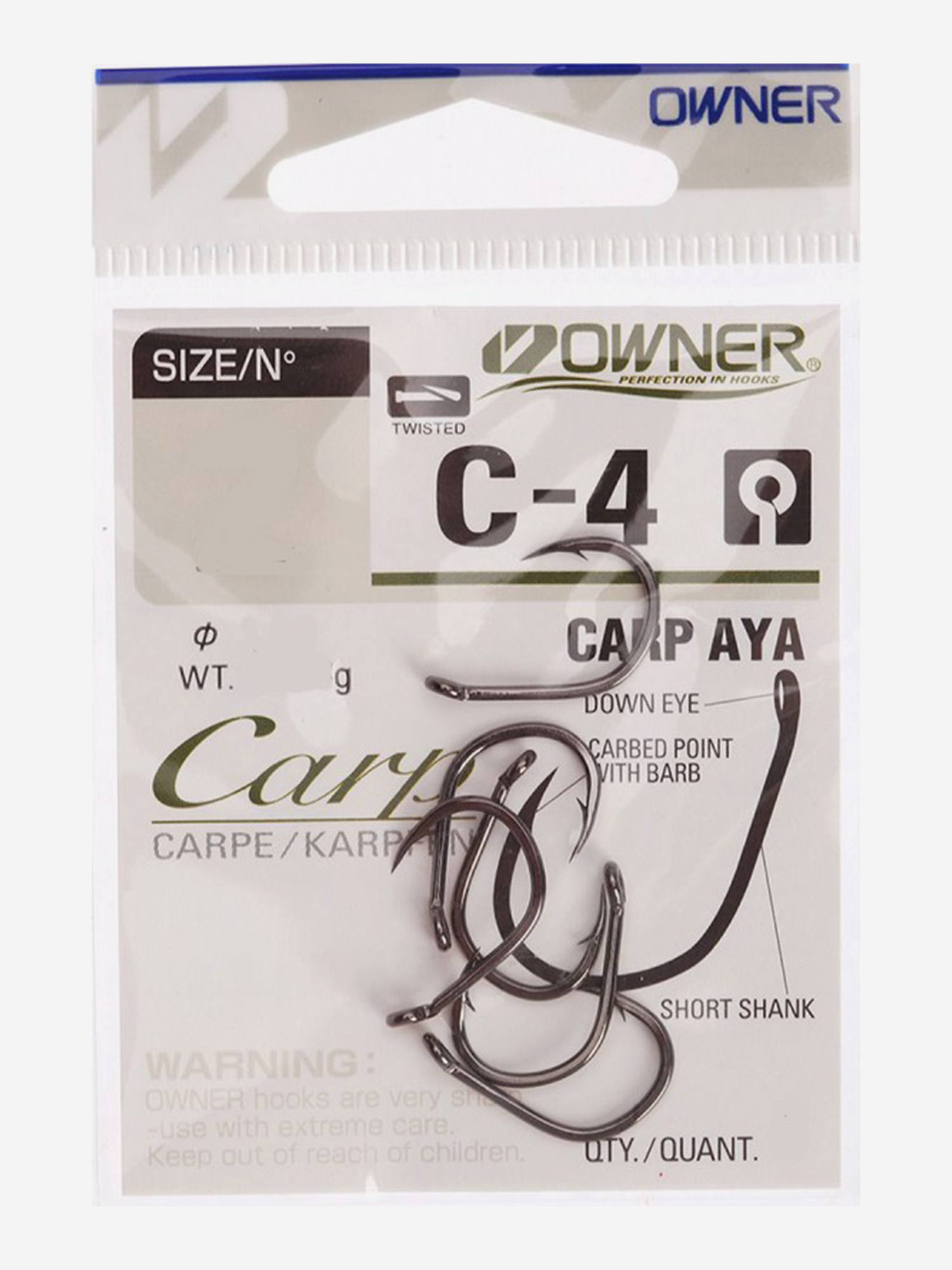 Изображение товара Крючки OWNER Carp Aya BC №2 для карповой рыбалки, зимней и летней рыбалки Изображение товара Крючки OWNER Carp Aya BC №2 для карповой рыбалки, зимней и летней рыбалки