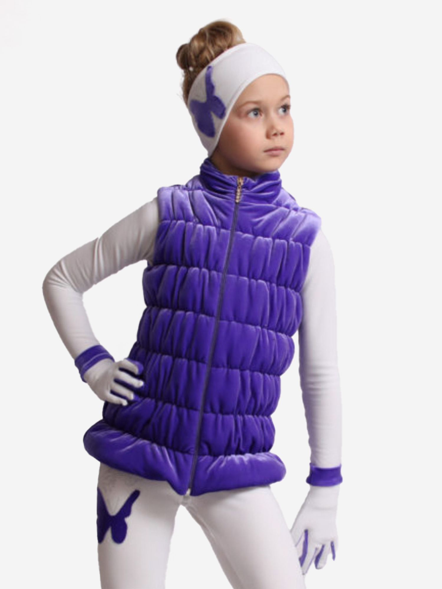 

Жилетка для фигурного катания детская бархатная IceDress, Фиолетовый
