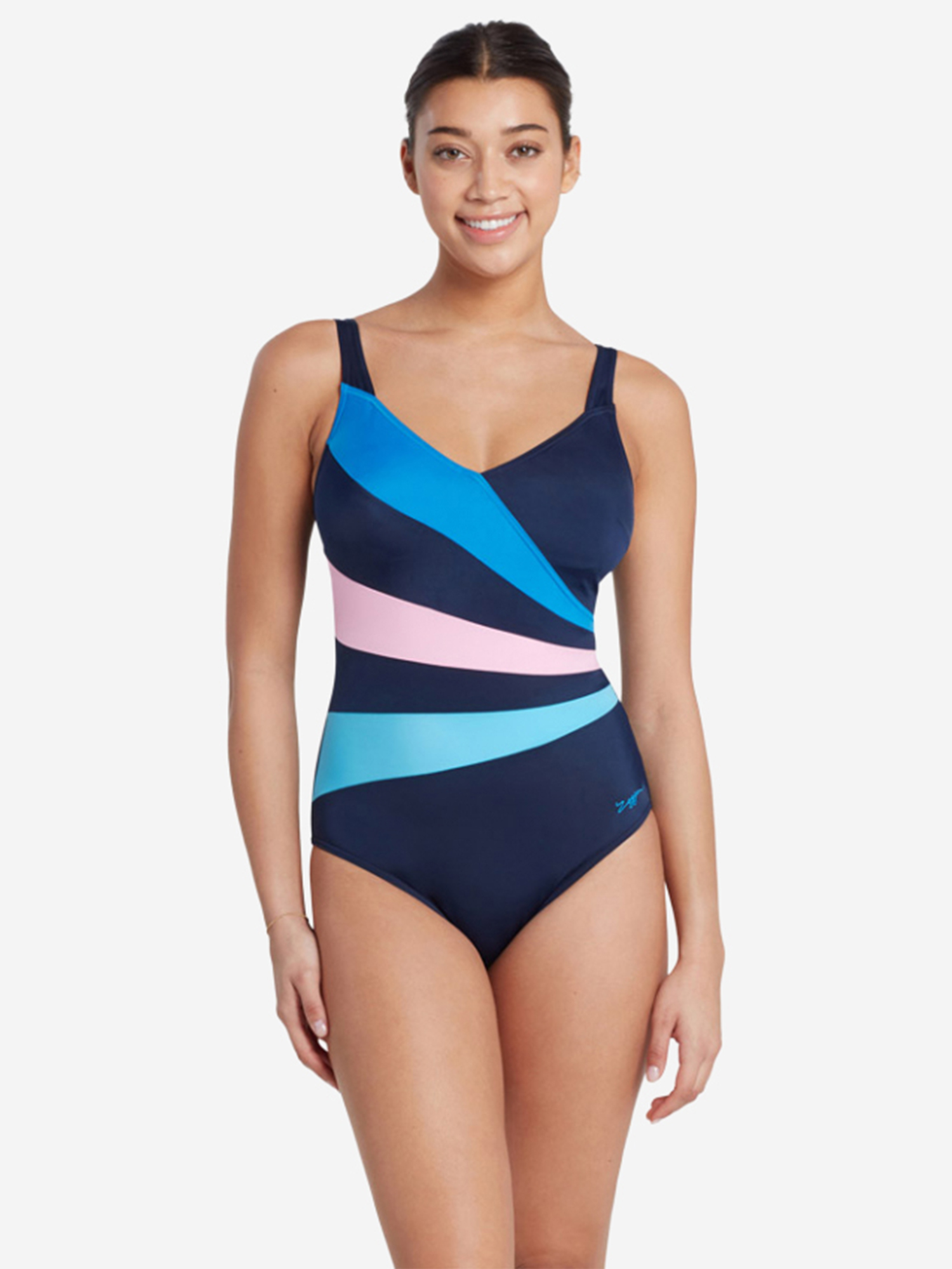 Изображение товара Купальник слитный с чашечками ZOGGS Wrap Panel Classicback женский для плавания и отдыха