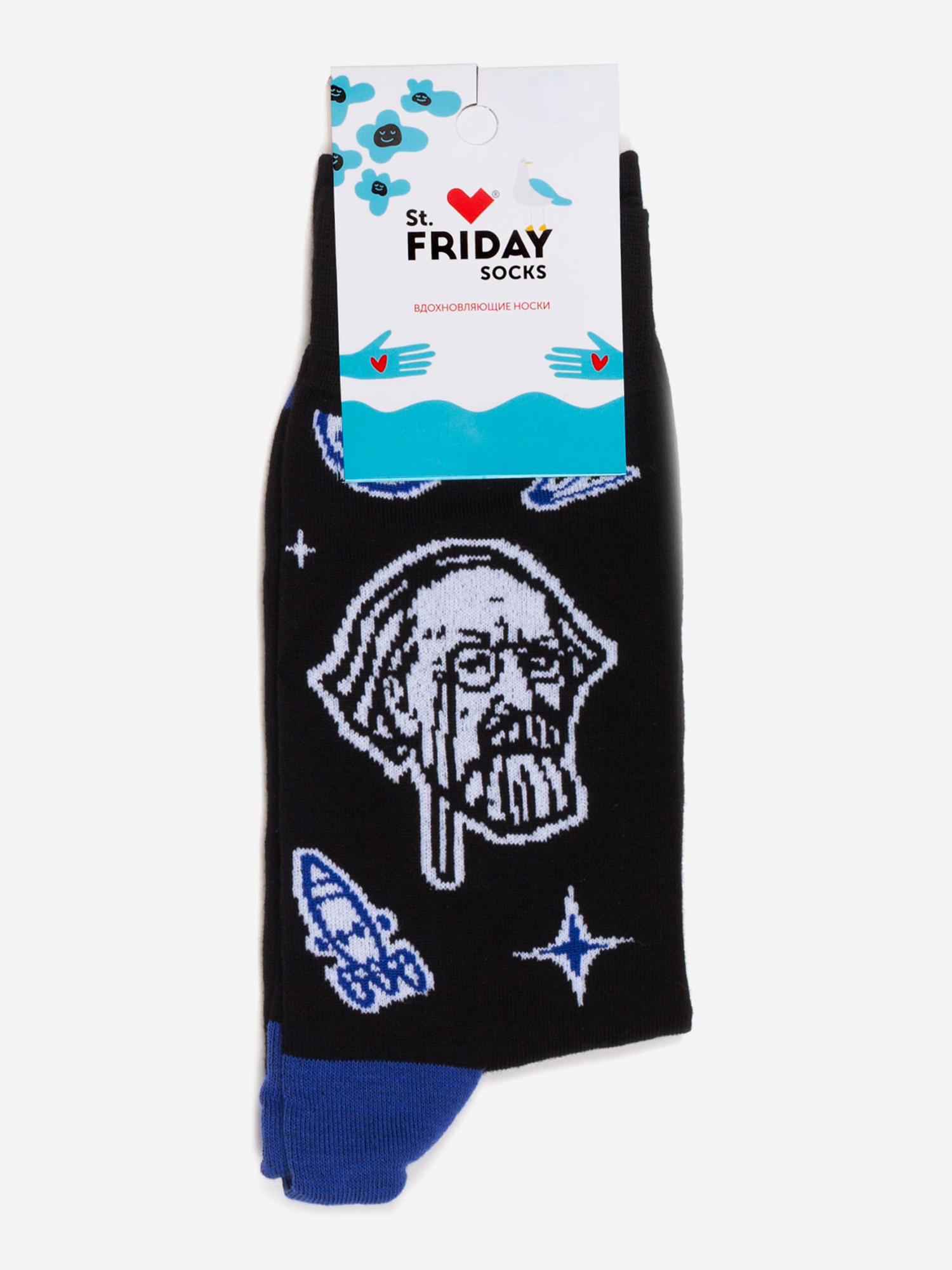 

Носки с рисунками St.Friday Socks, Циолковский, Черный