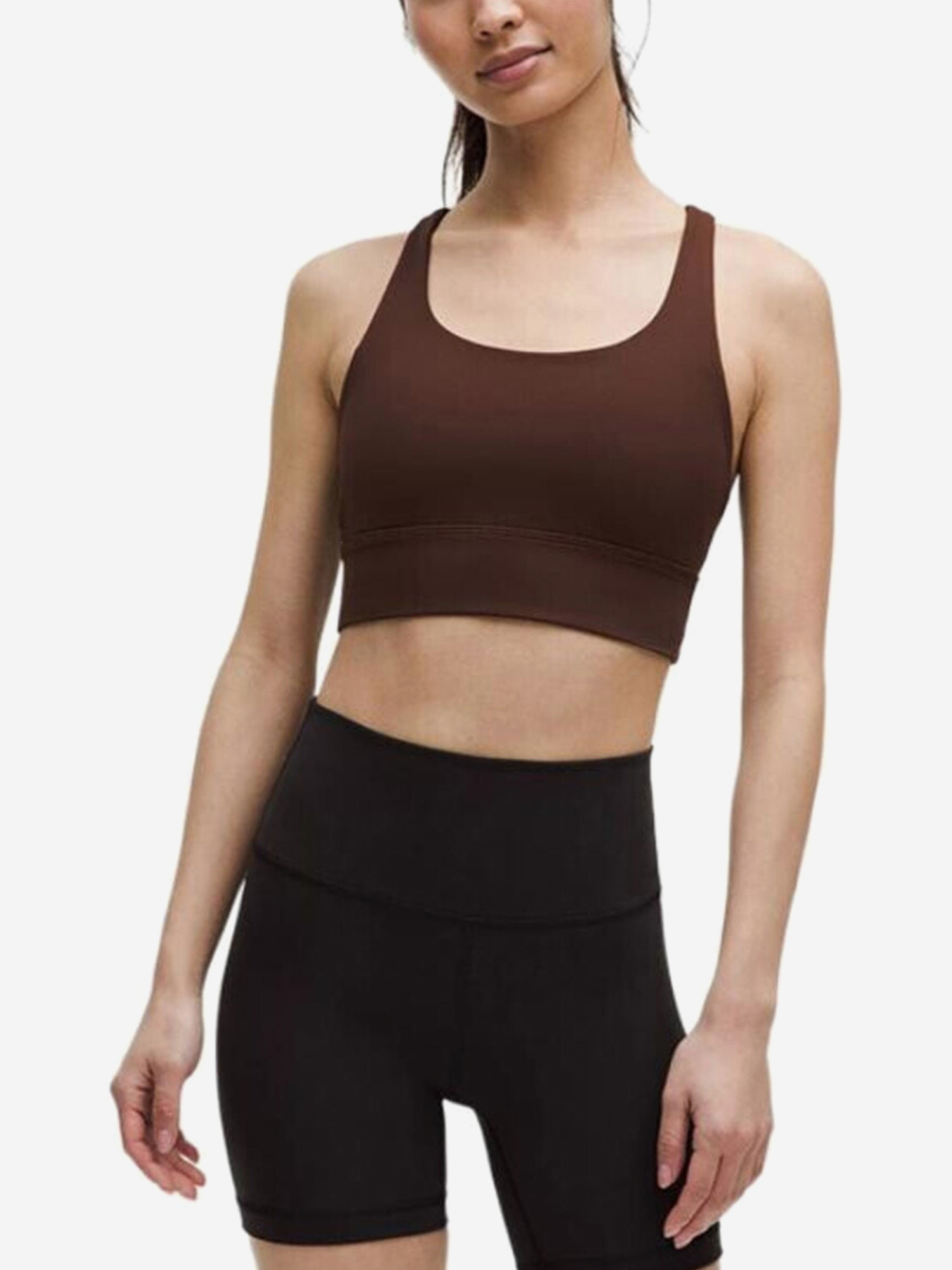 Изображение товара Топ Lululemon коричневый женский спортивный с коротким рукавом