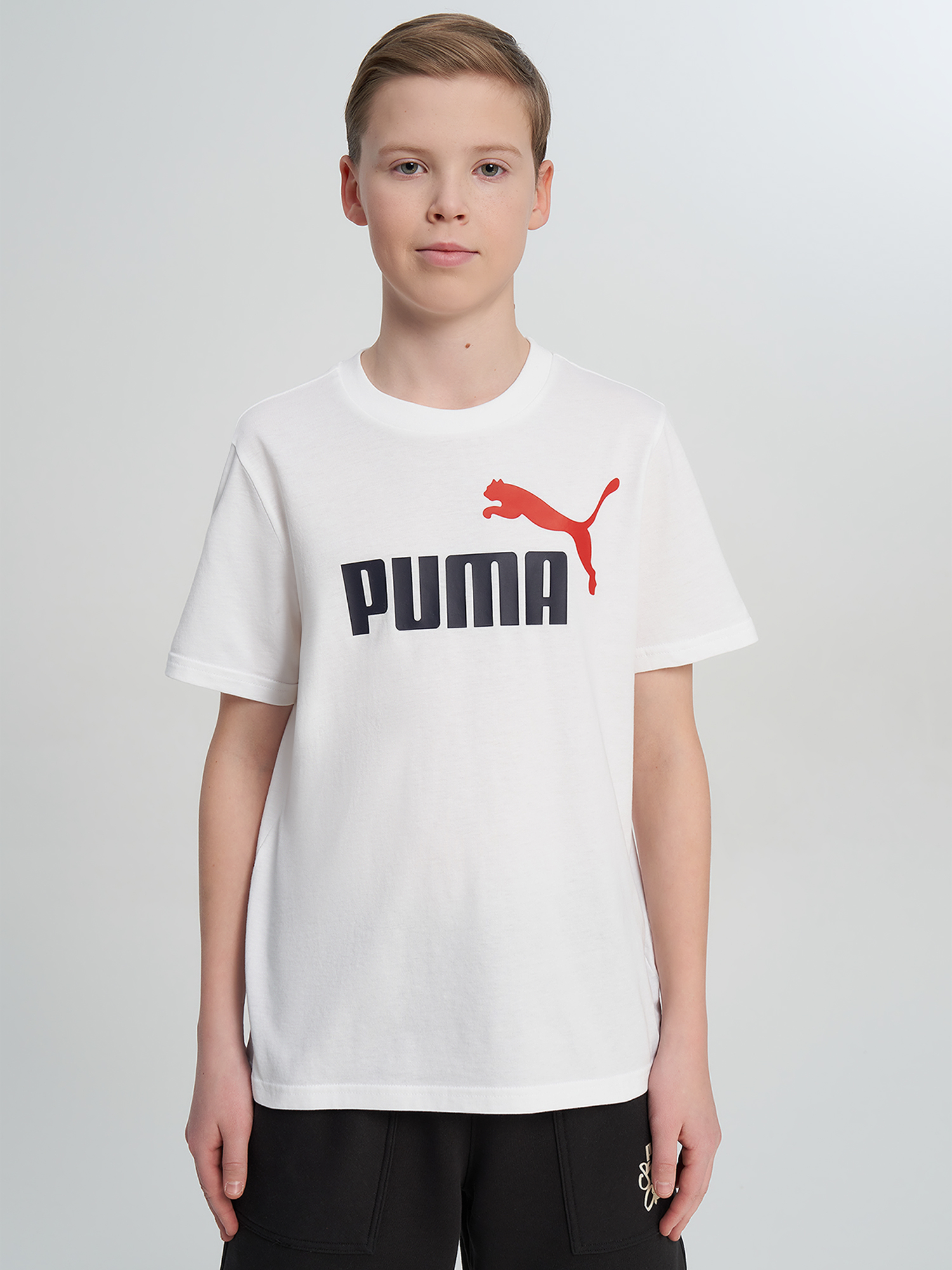 Футболка для мальчиков PUMA Ess 2 Color No.1 Logo, Белый 2