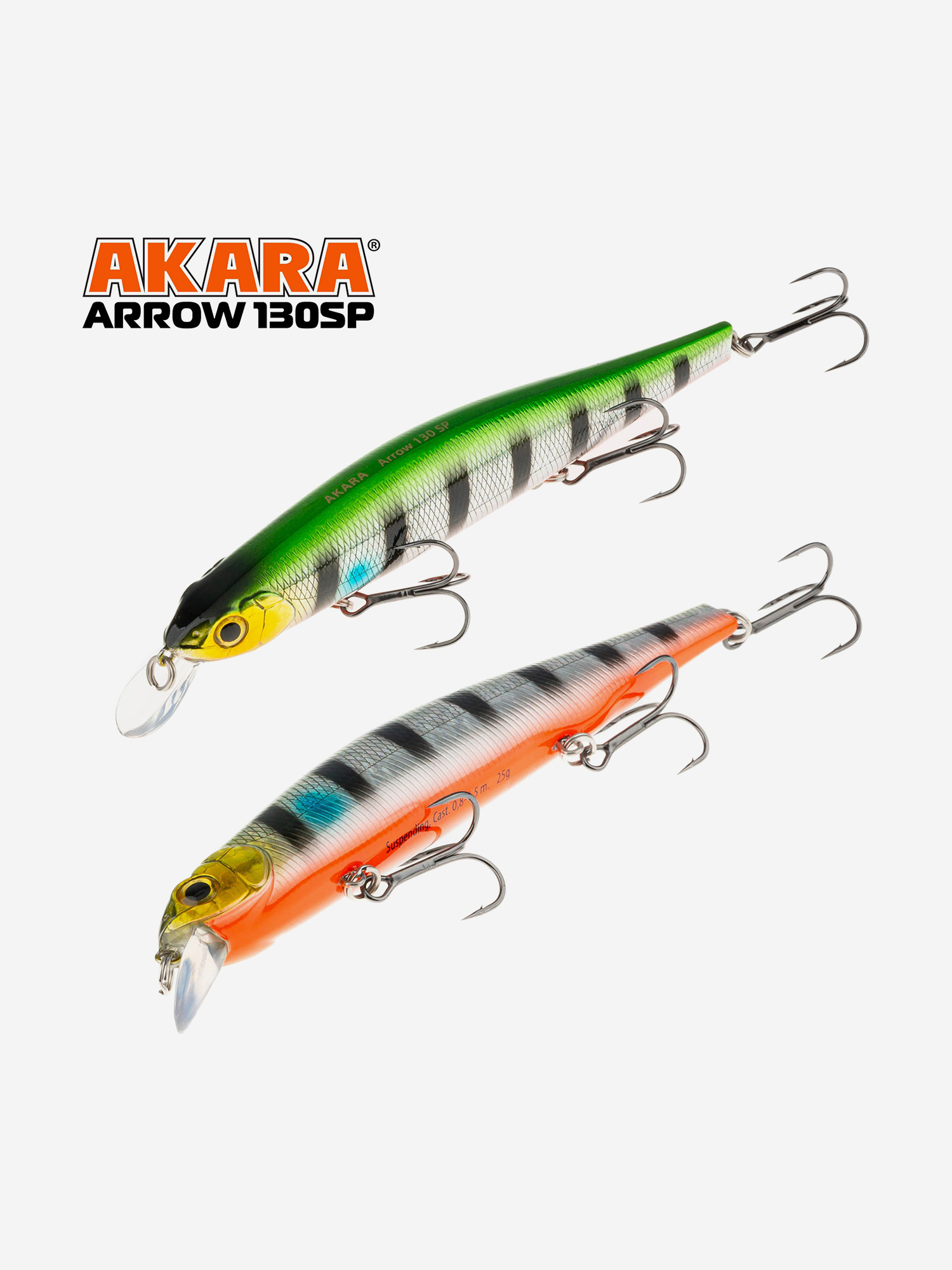 Изображение товара Воблер Akara Arrow 130SP суспендирующий для щуки и судака, 25 г
