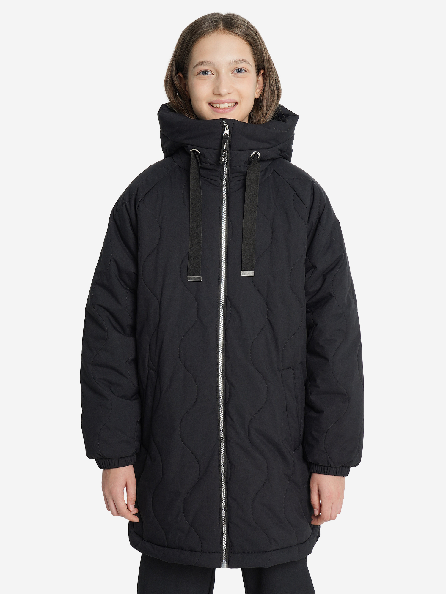 фото Куртка утепленная для девочек northland, черный